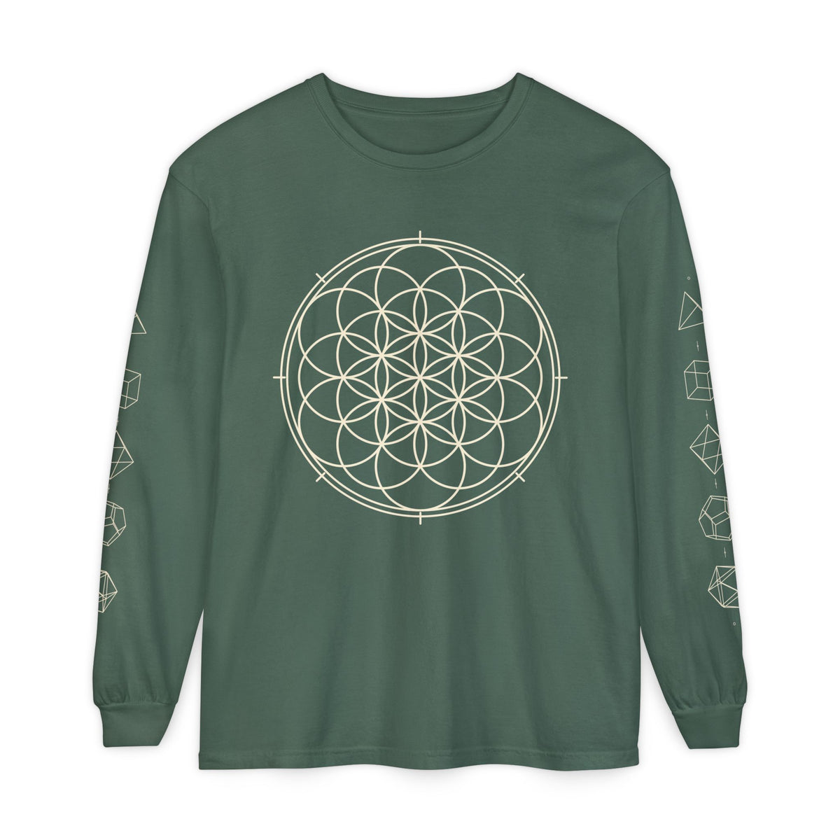 Unisex Sacred Geometry Flower of Life Long Sleeve T-Shirt