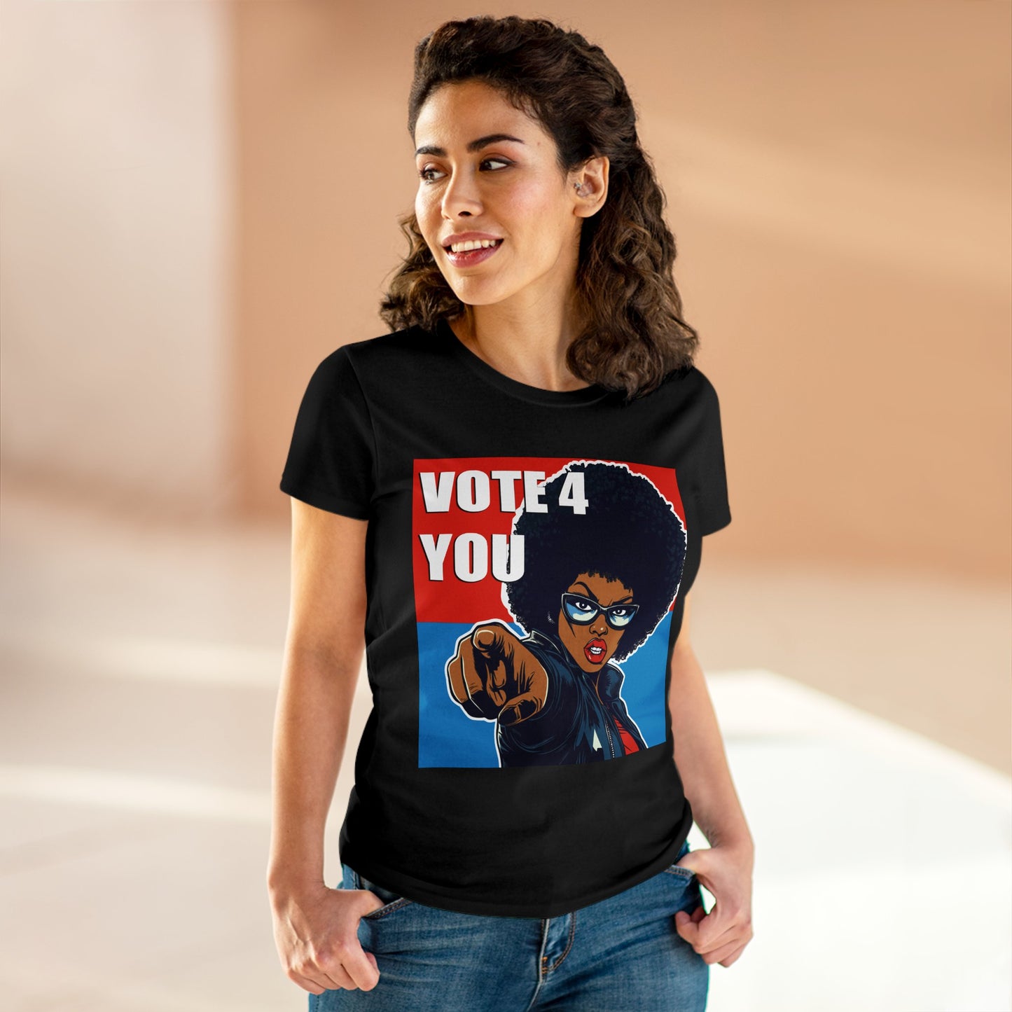 VOTE 4 YOU Women's Midweight Cotton Tee