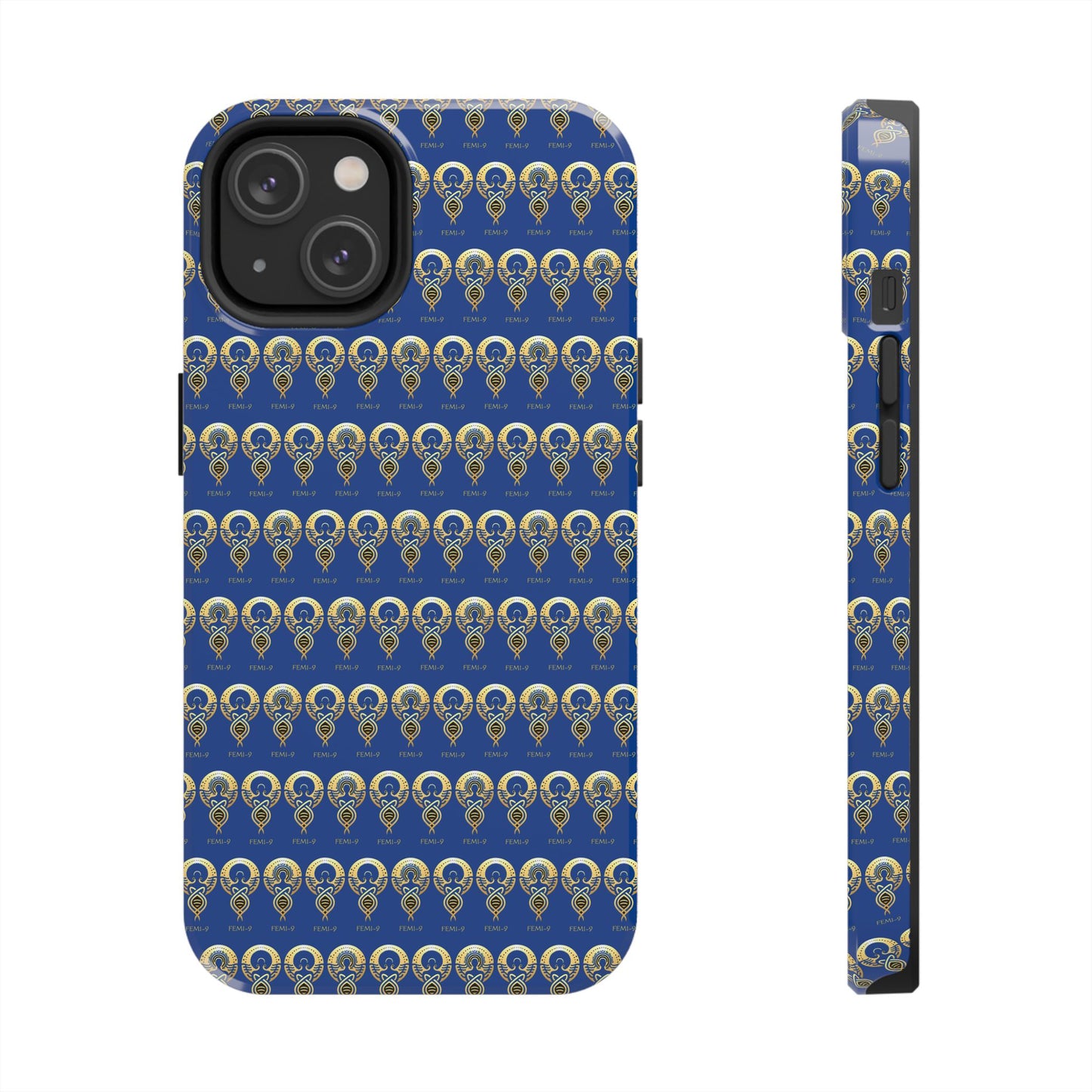 Phone Cases - Divine Femi-999 Design for a Touch of Class (blue/gold)