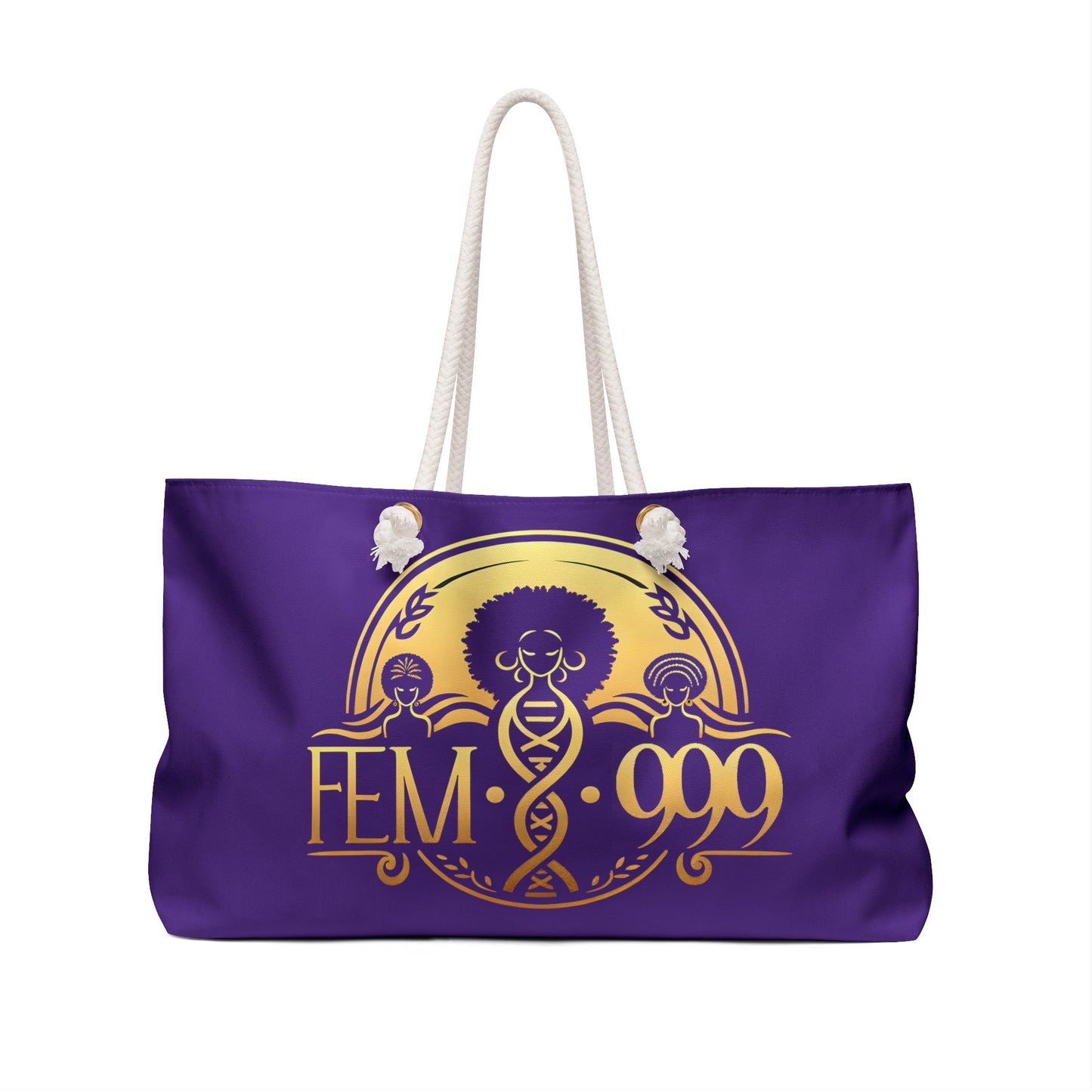 Femi-999 SEAL LOGO Oversized Tote Purple Bag