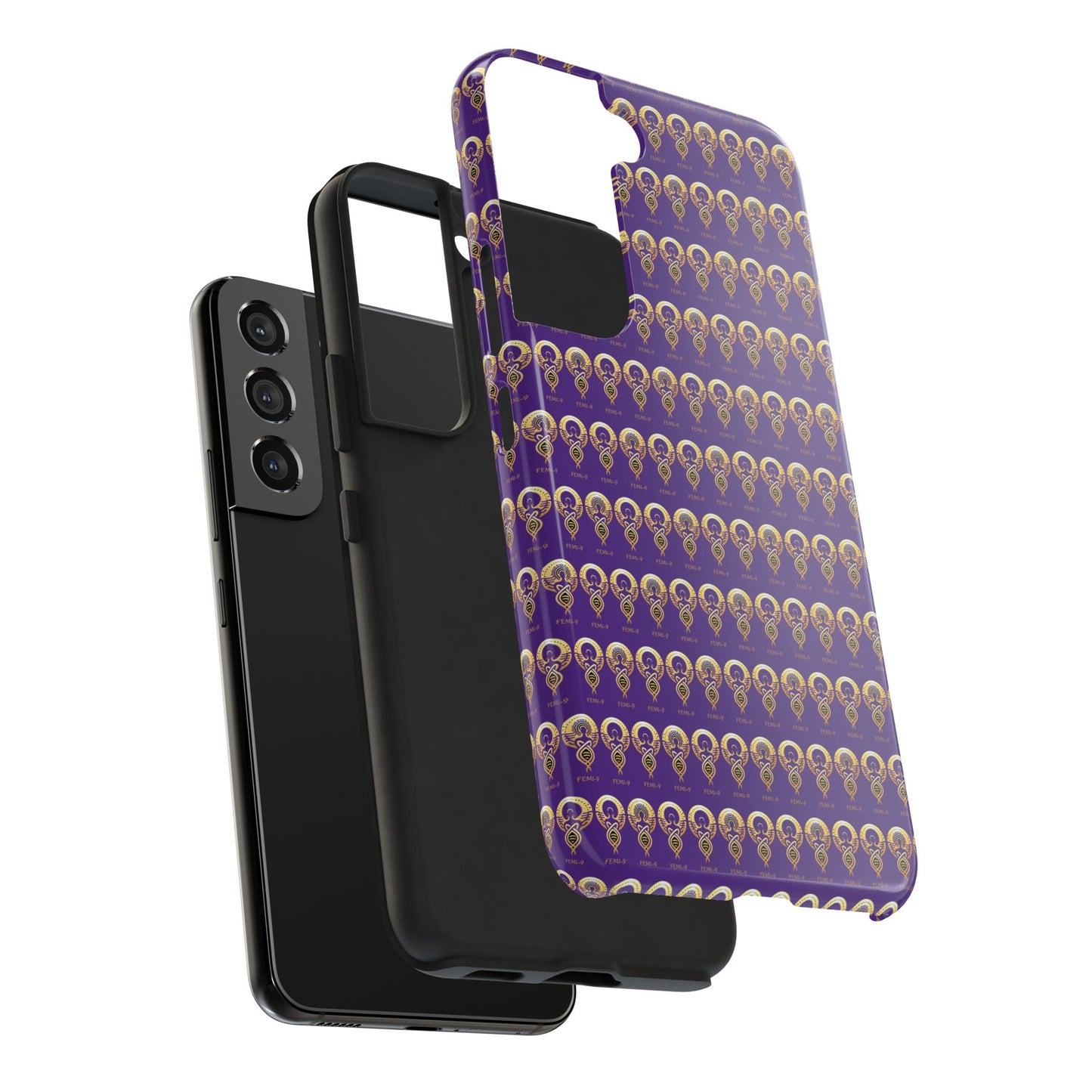 Phone Cases - Divine Femi-999 Design for a Touch of Class (PURPLE/GOLD)