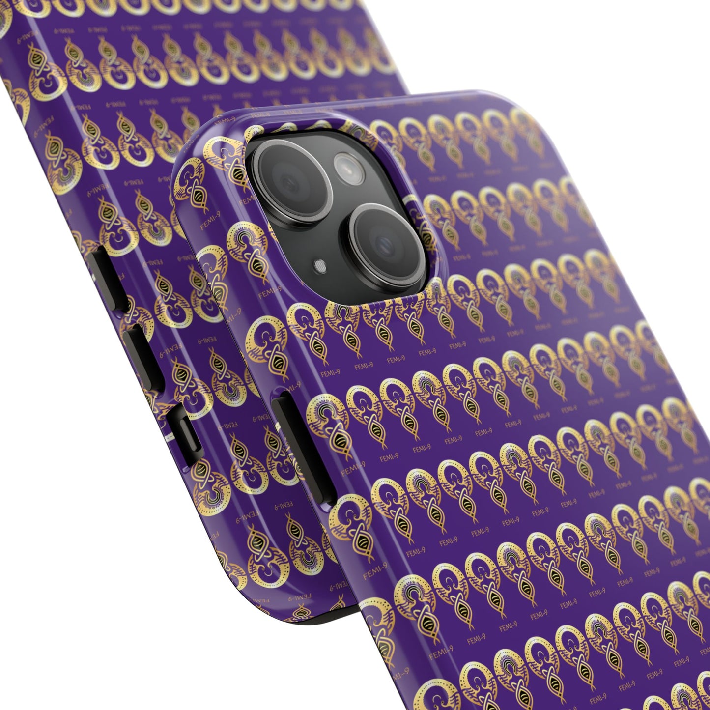 Phone Cases - Divine Femi-999 Design for a Touch of Class (PURPLE/GOLD)