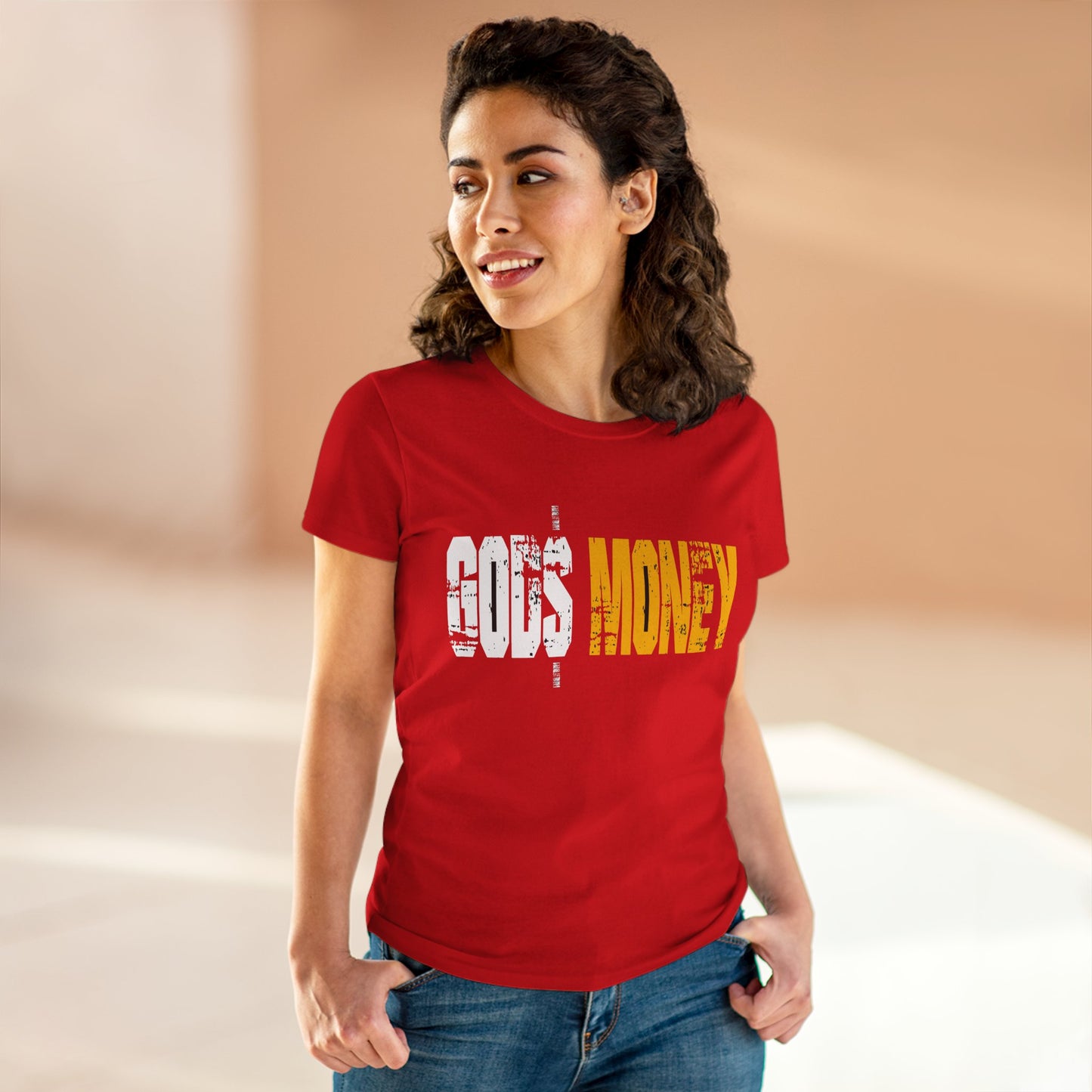 GODS MONEY Women's Midweight Cotton Tee