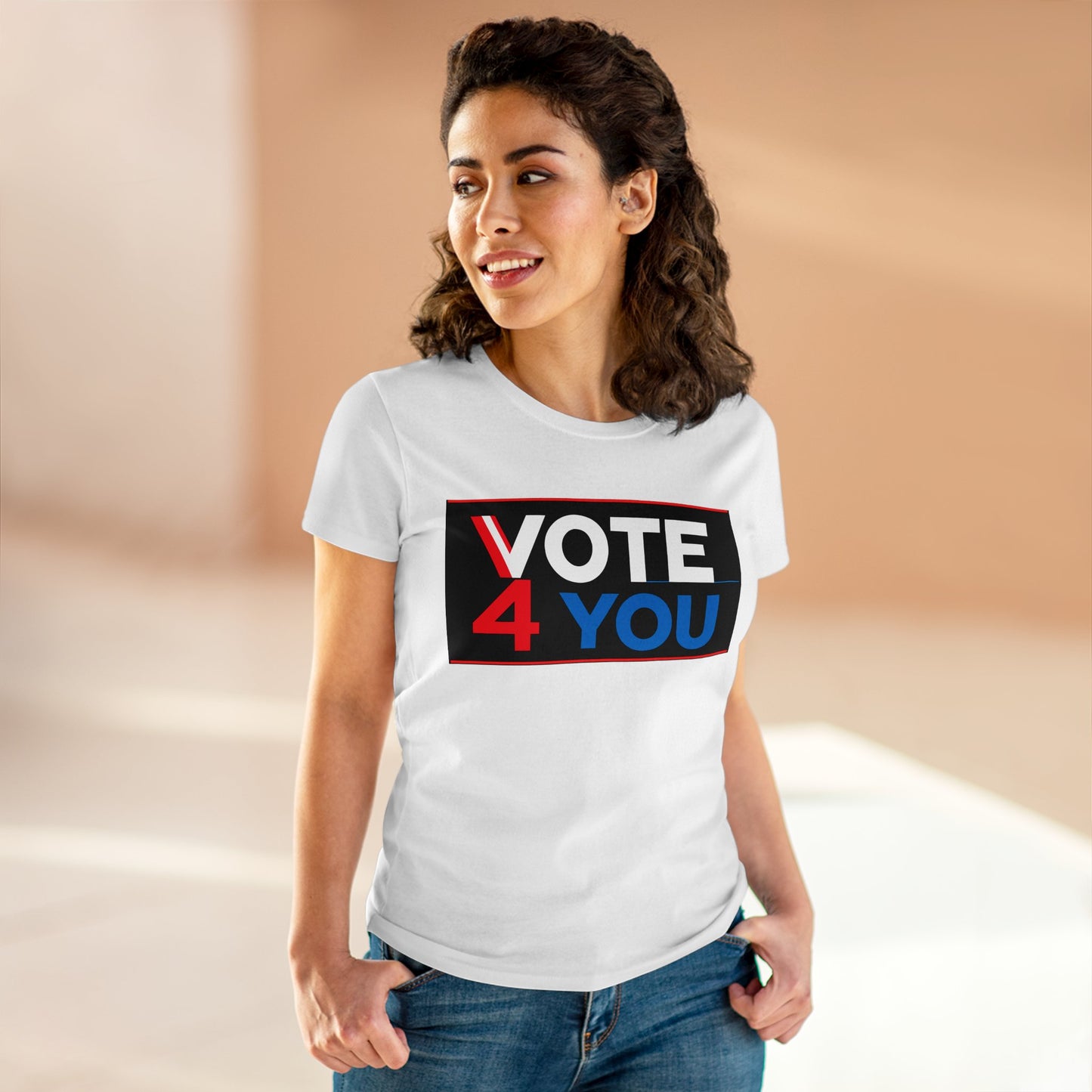 VOTE 4 YOU Women's Midweight Cotton Tee