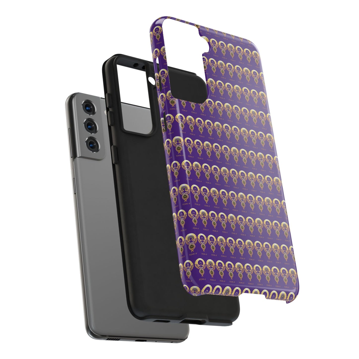 Phone Cases - Divine Femi-999 Design for a Touch of Class (PURPLE/GOLD)