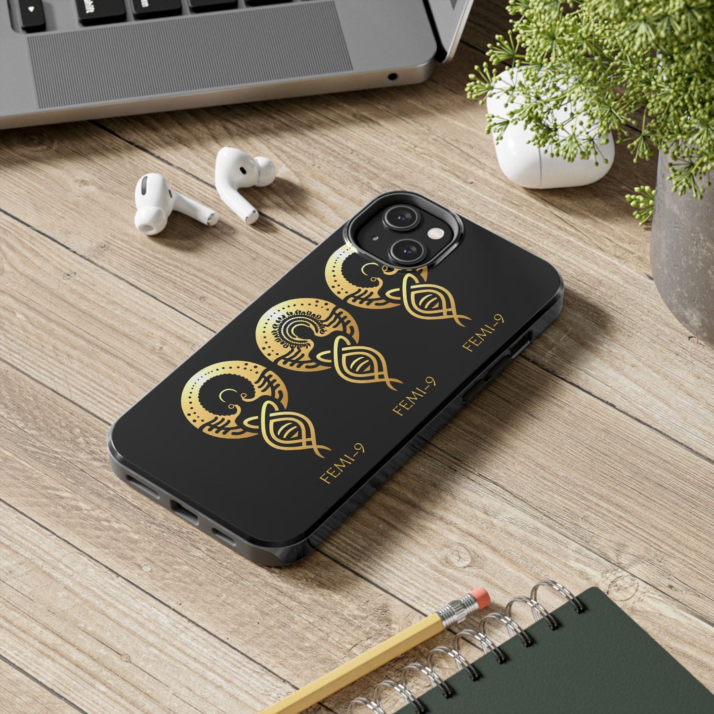 Phone Cases - Divine Femi-999 Design for a Touch of Class (black/gold)