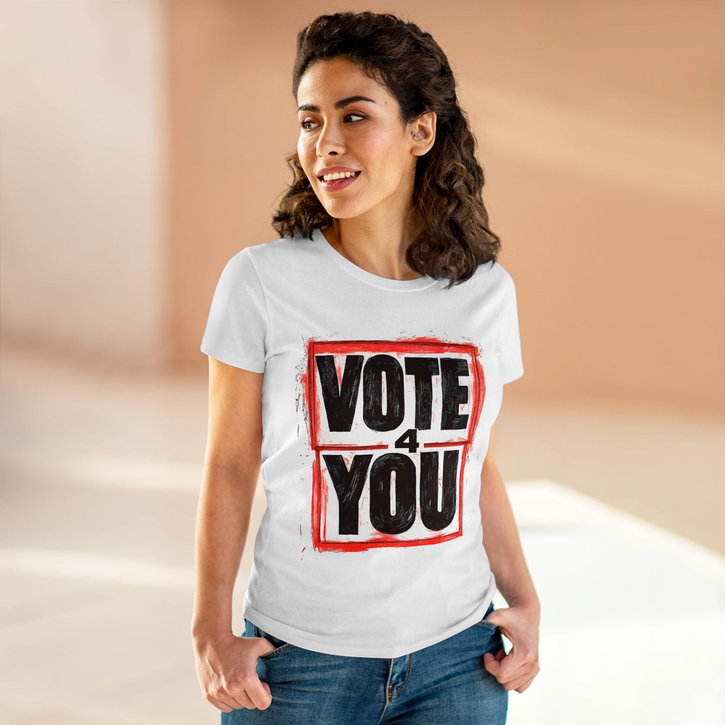 VOTE 4 YOU Women's Midweight Cotton Tee