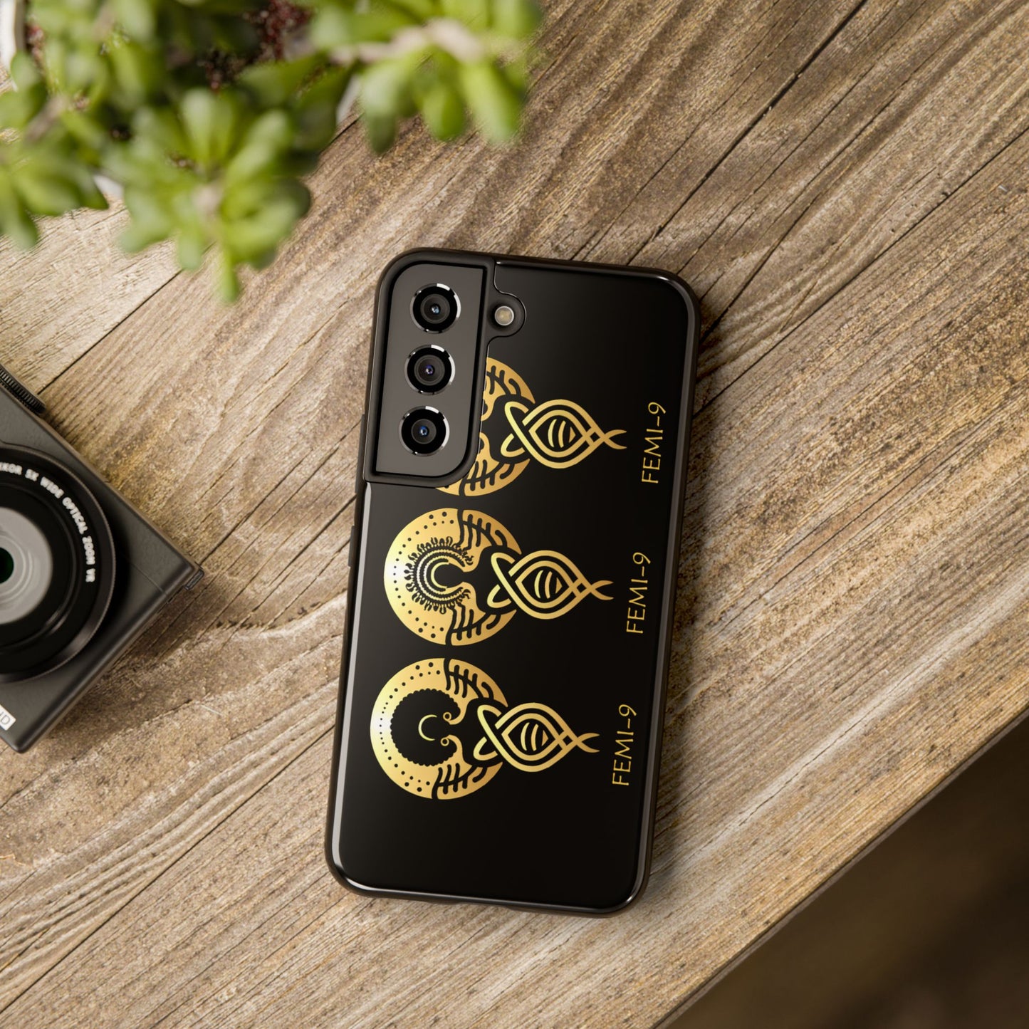 Phone Cases - Divine Femi-999 Design for a Touch of Class (black/gold)