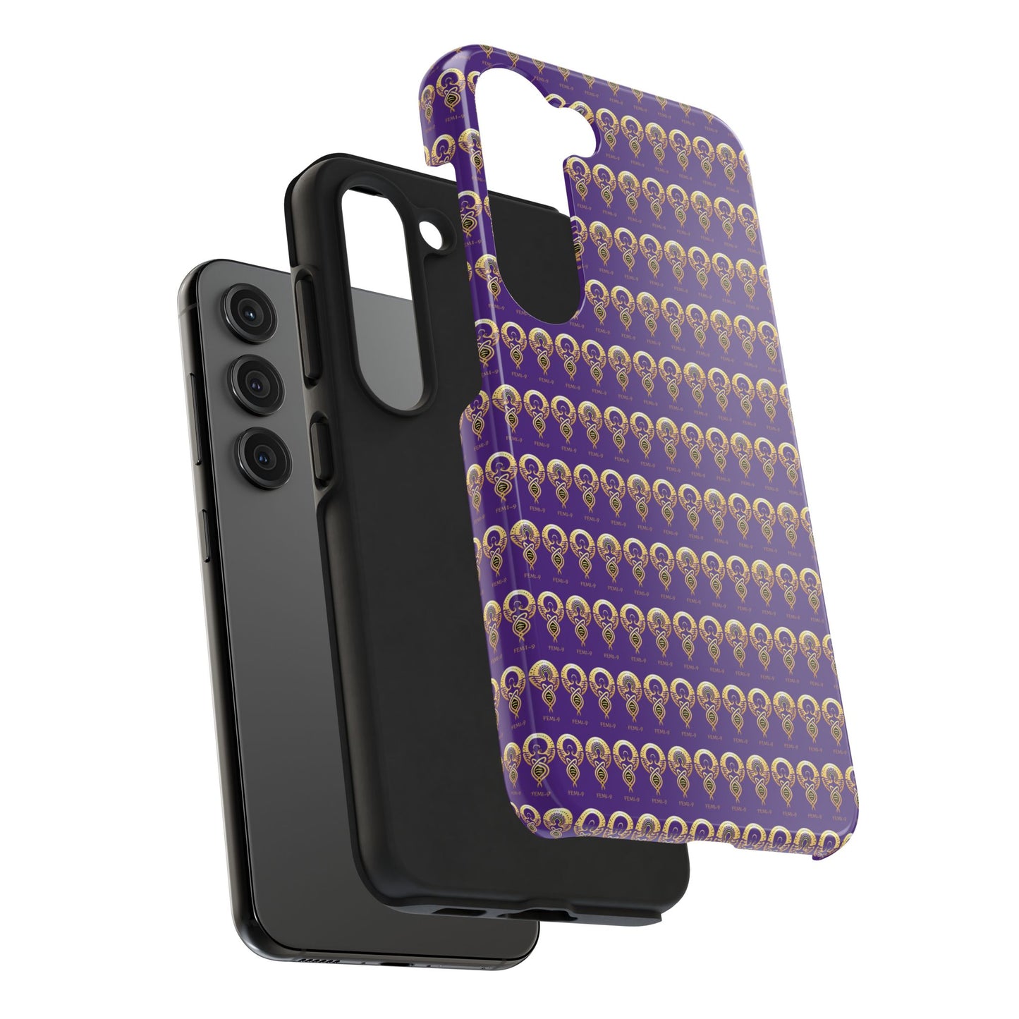 Phone Cases - Divine Femi-999 Design for a Touch of Class (PURPLE/GOLD)