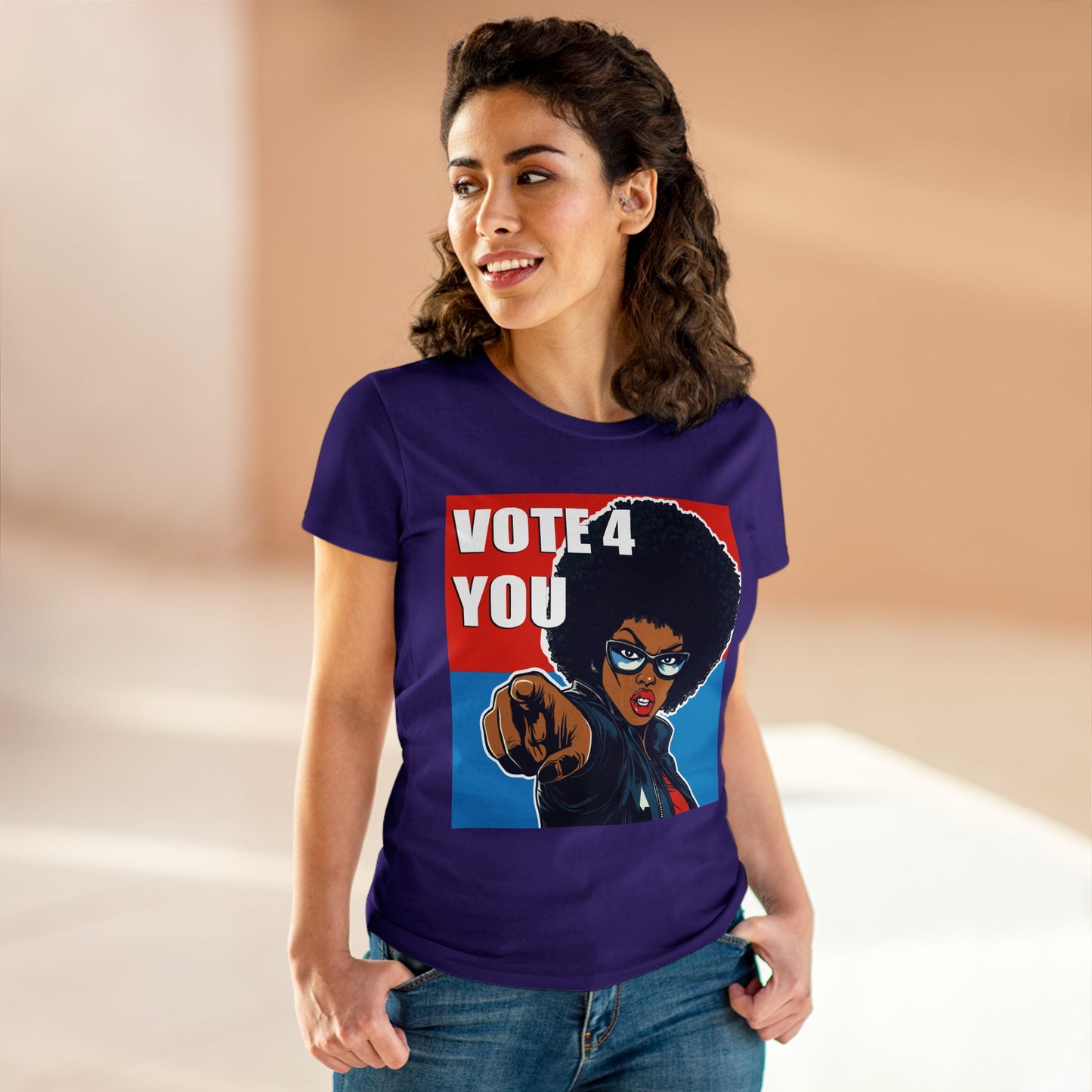 VOTE 4 YOU Women's Midweight Cotton Tee