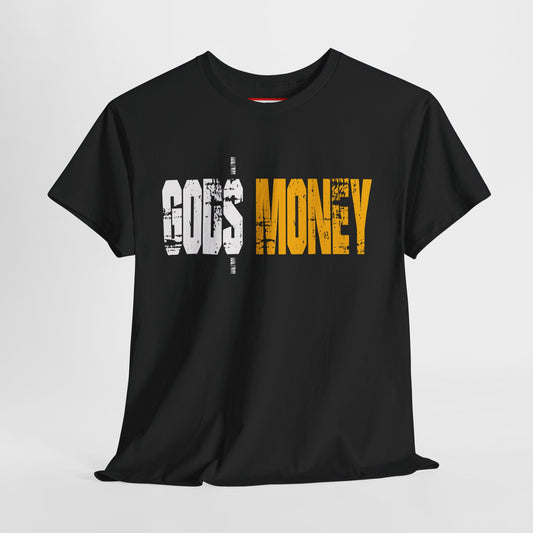 Money Graphic Tee — Distressed "MONEY" Text White T-Shirt