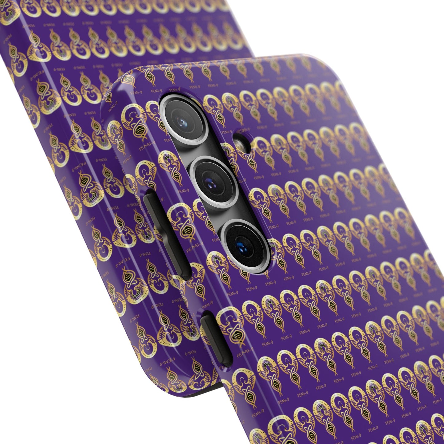 Phone Cases - Divine Femi-999 Design for a Touch of Class (PURPLE/GOLD)