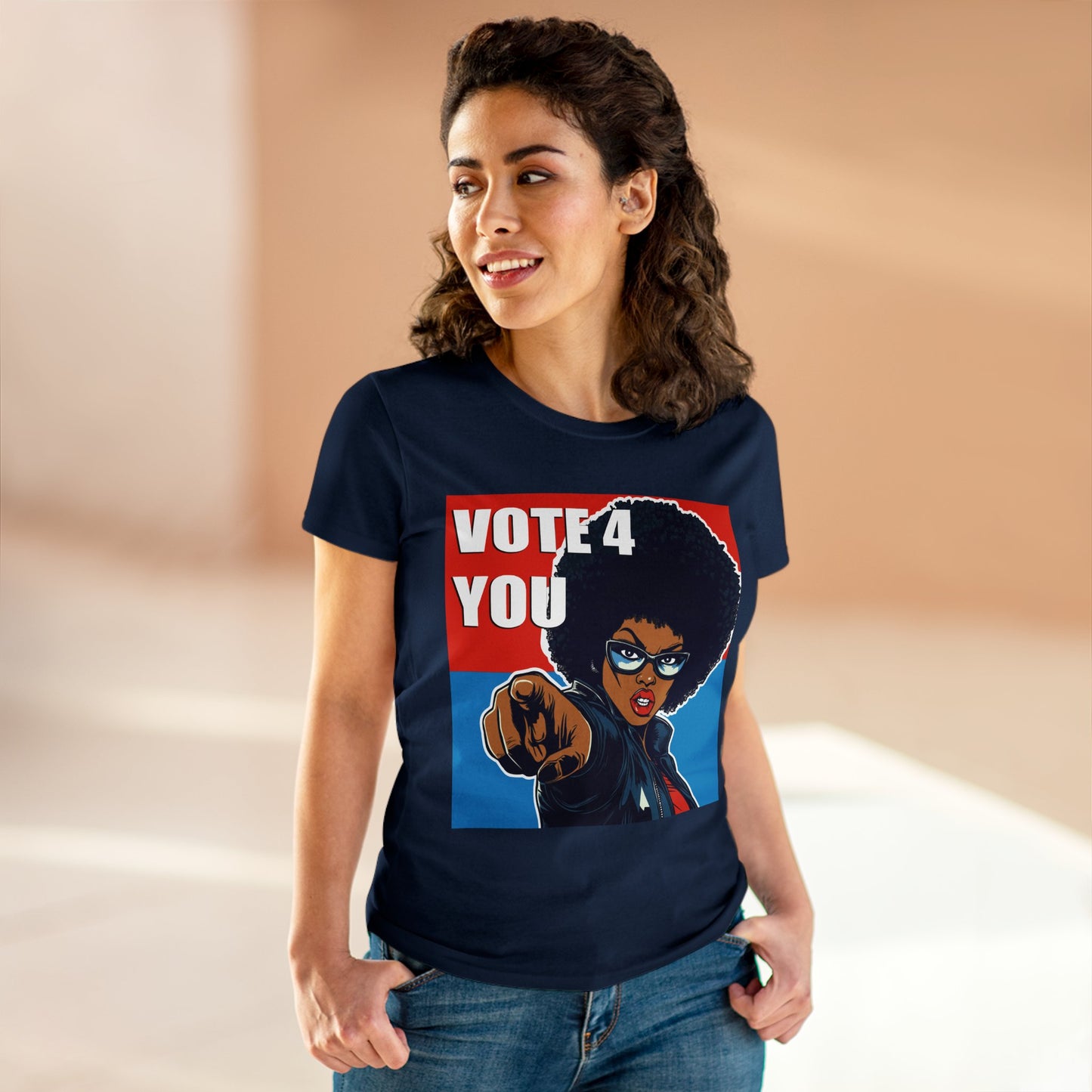 VOTE 4 YOU Women's Midweight Cotton Tee