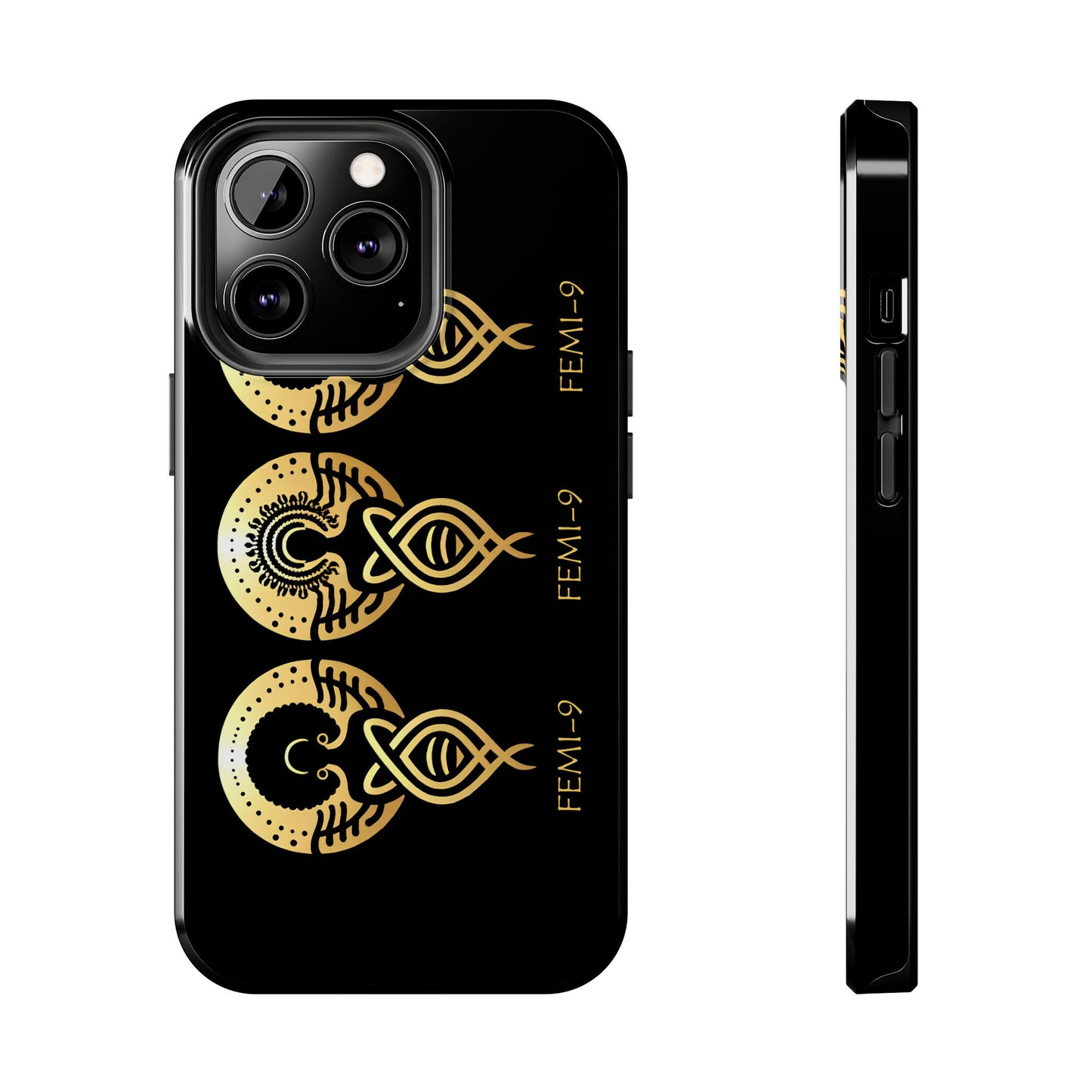 Phone Cases - Divine Femi-999 Design for a Touch of Class (black/gold)