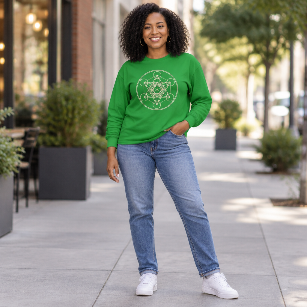 Sacred Geometry Metatron’s Cube Long Sleeve Tee