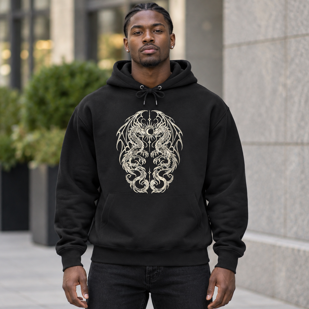 Sacred Double Dragon Pullover Hoodie