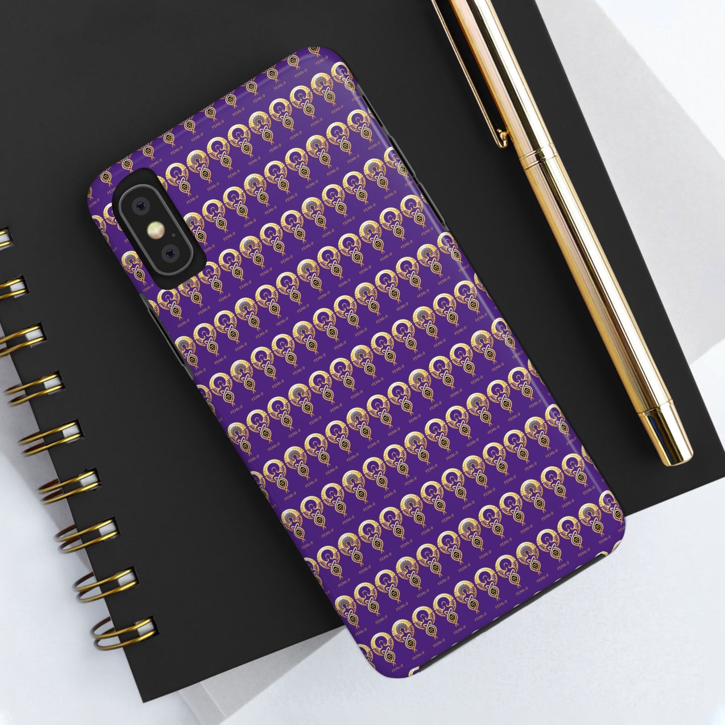 Phone Cases - Divine Femi-999 Design for a Touch of Class (PURPLE/GOLD)