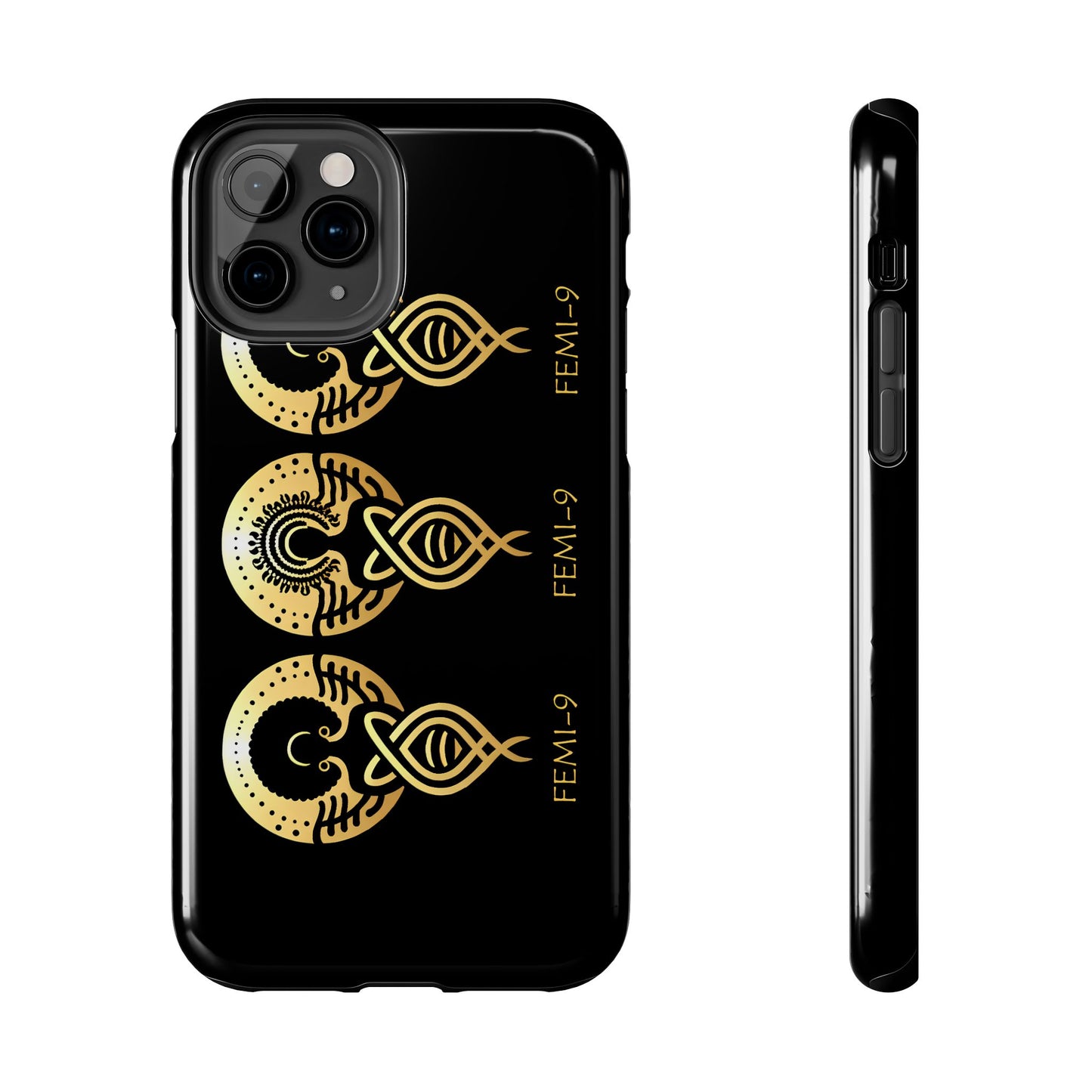 Phone Cases - Divine Femi-999 Design for a Touch of Class (black/gold)