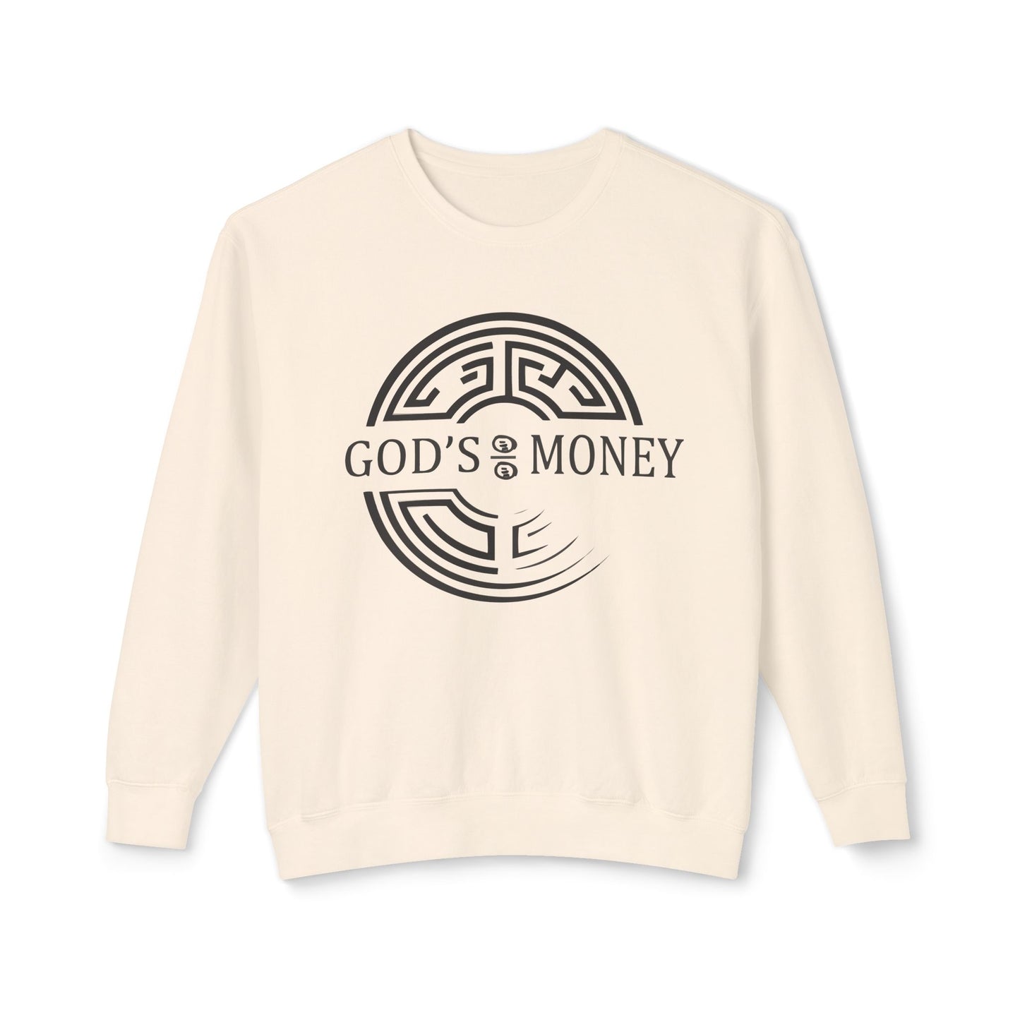 GODS MONEY SEAL Crewneck Sweatshirt — Silver & Gold High Frequency Design