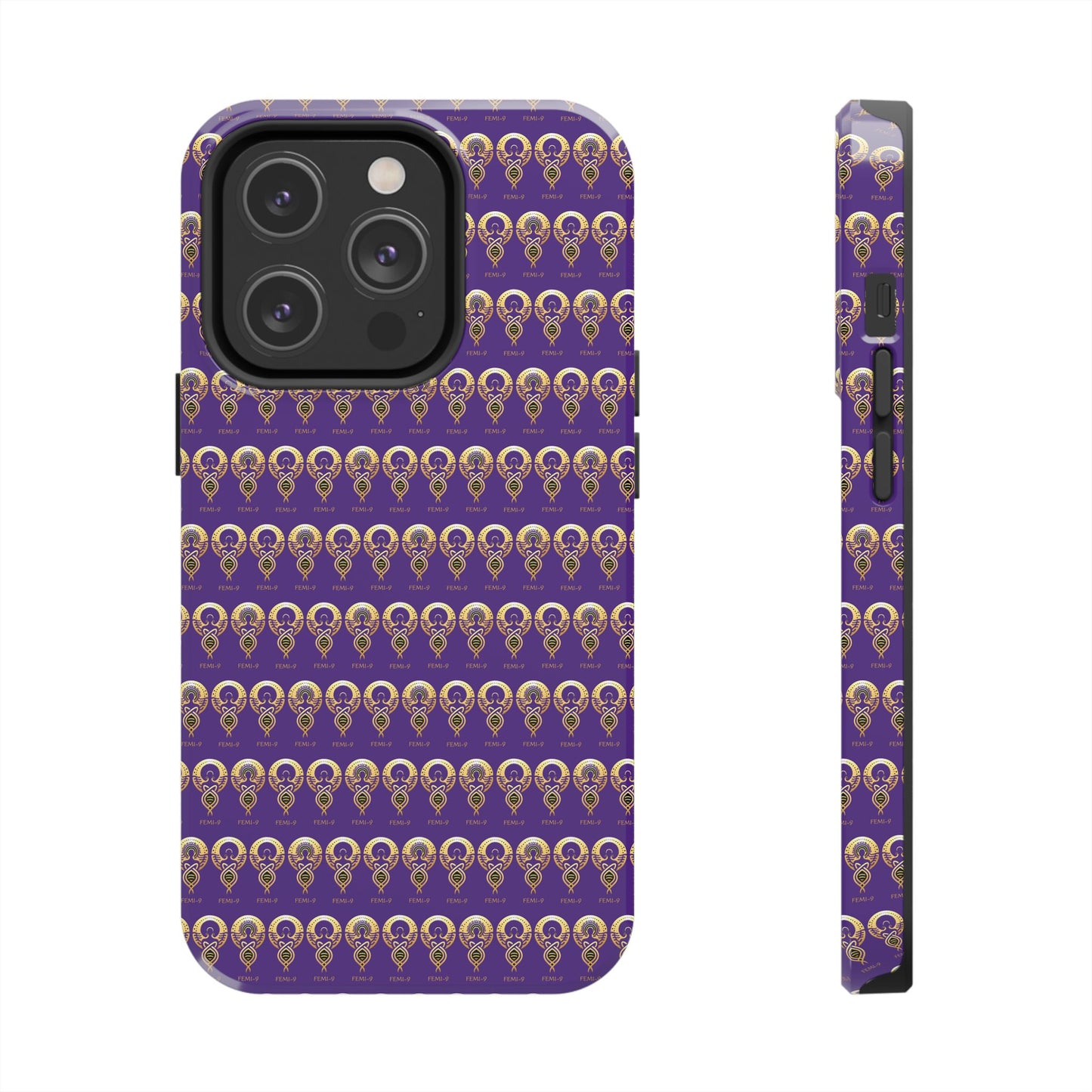 Phone Cases - Divine Femi-999 Design for a Touch of Class (PURPLE/GOLD)