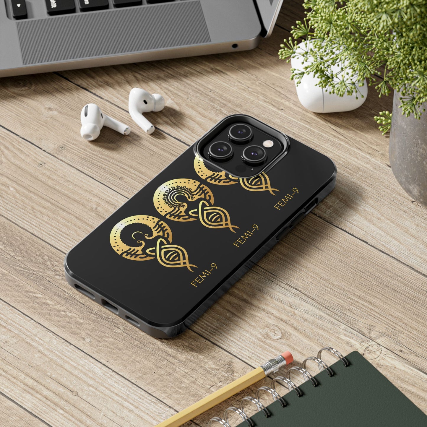 Phone Cases - Divine Femi-999 Design for a Touch of Class (black/gold)