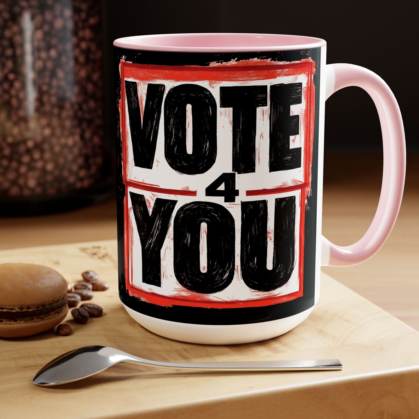 VOTE 4 YOU Two-Tone Coffee Mugs, 15oz