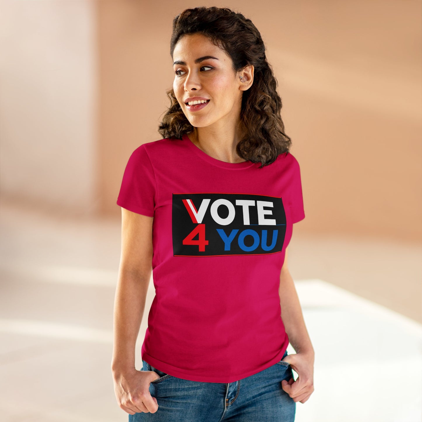 VOTE 4 YOU Women's Midweight Cotton Tee