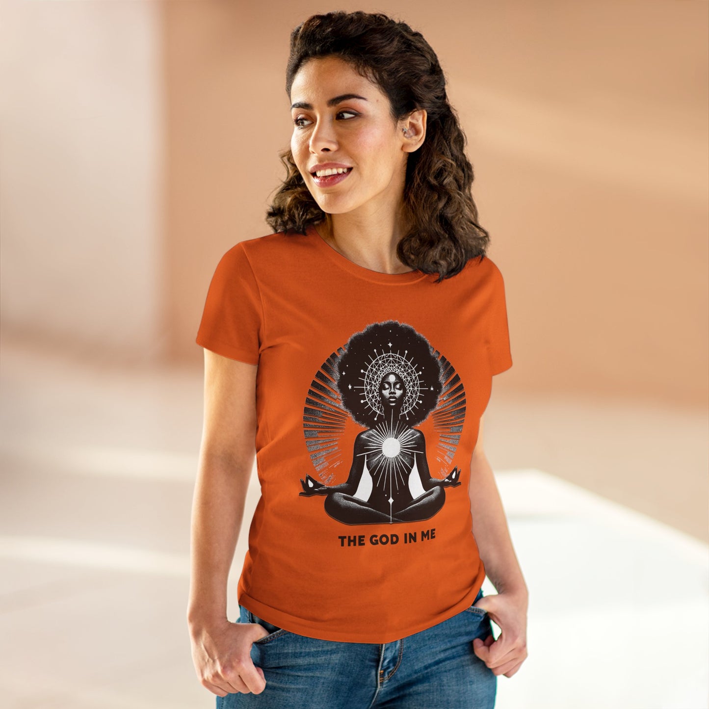 THE GOD IN ME Women's Midweight Cotton Tee
