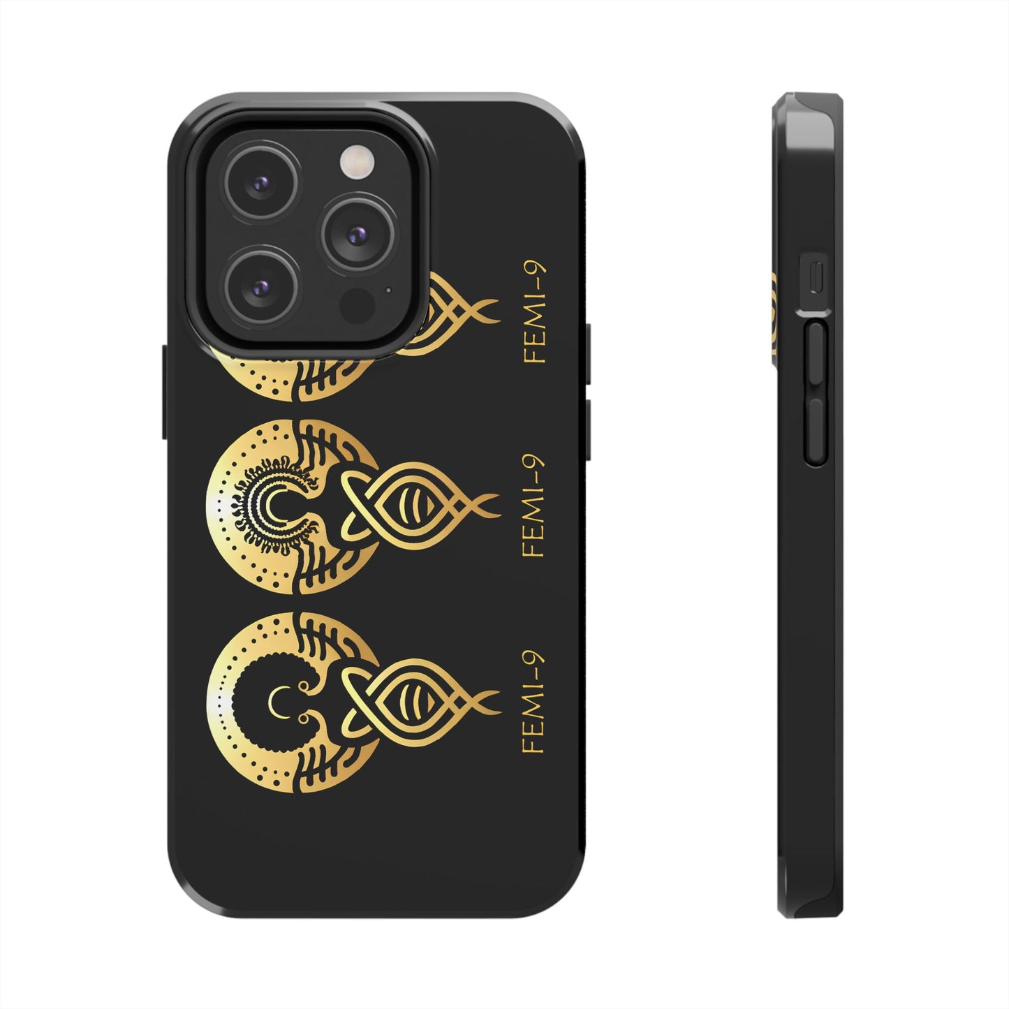 Phone Cases - Divine Femi-999 Design for a Touch of Class (black/gold)