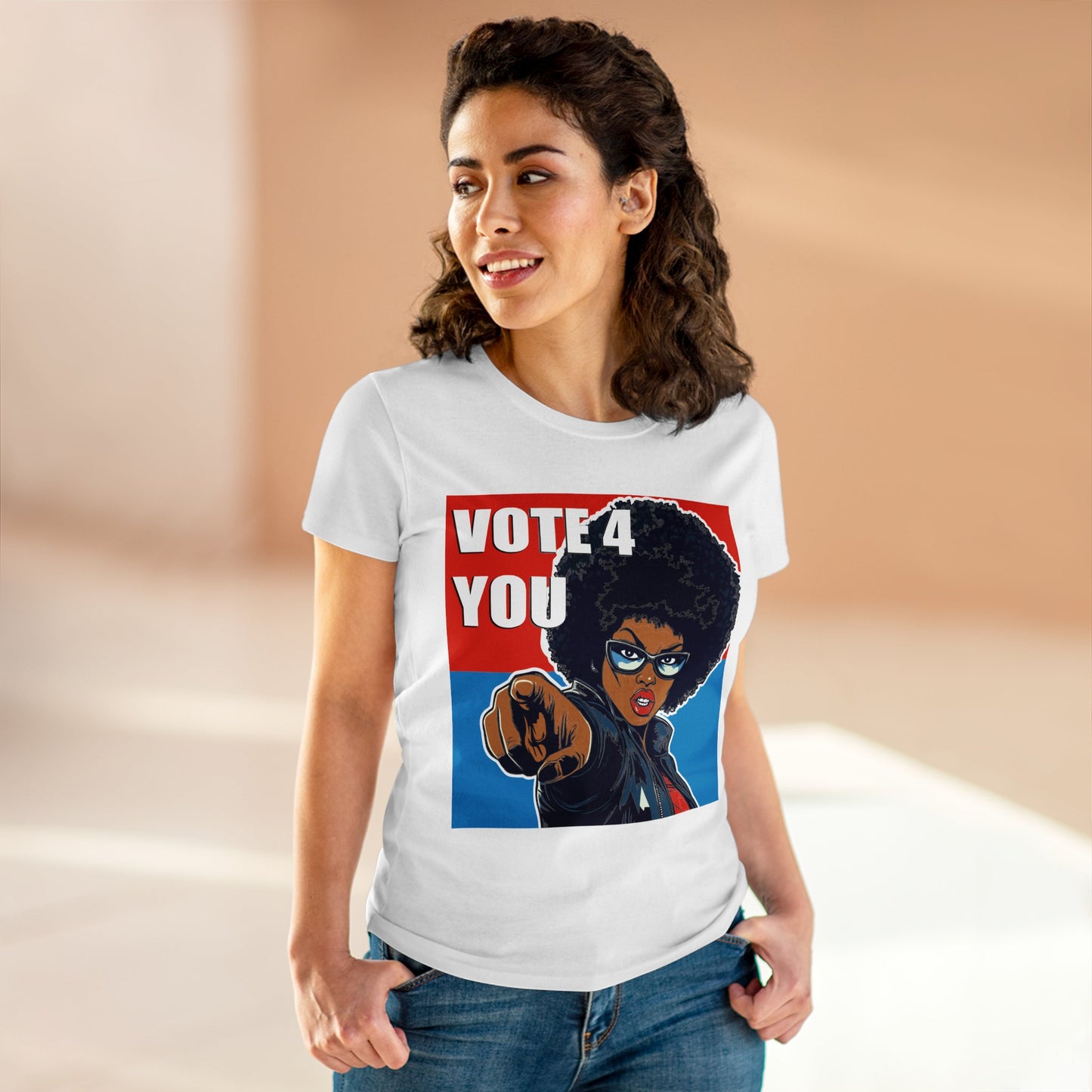 VOTE 4 YOU Women's Midweight Cotton Tee