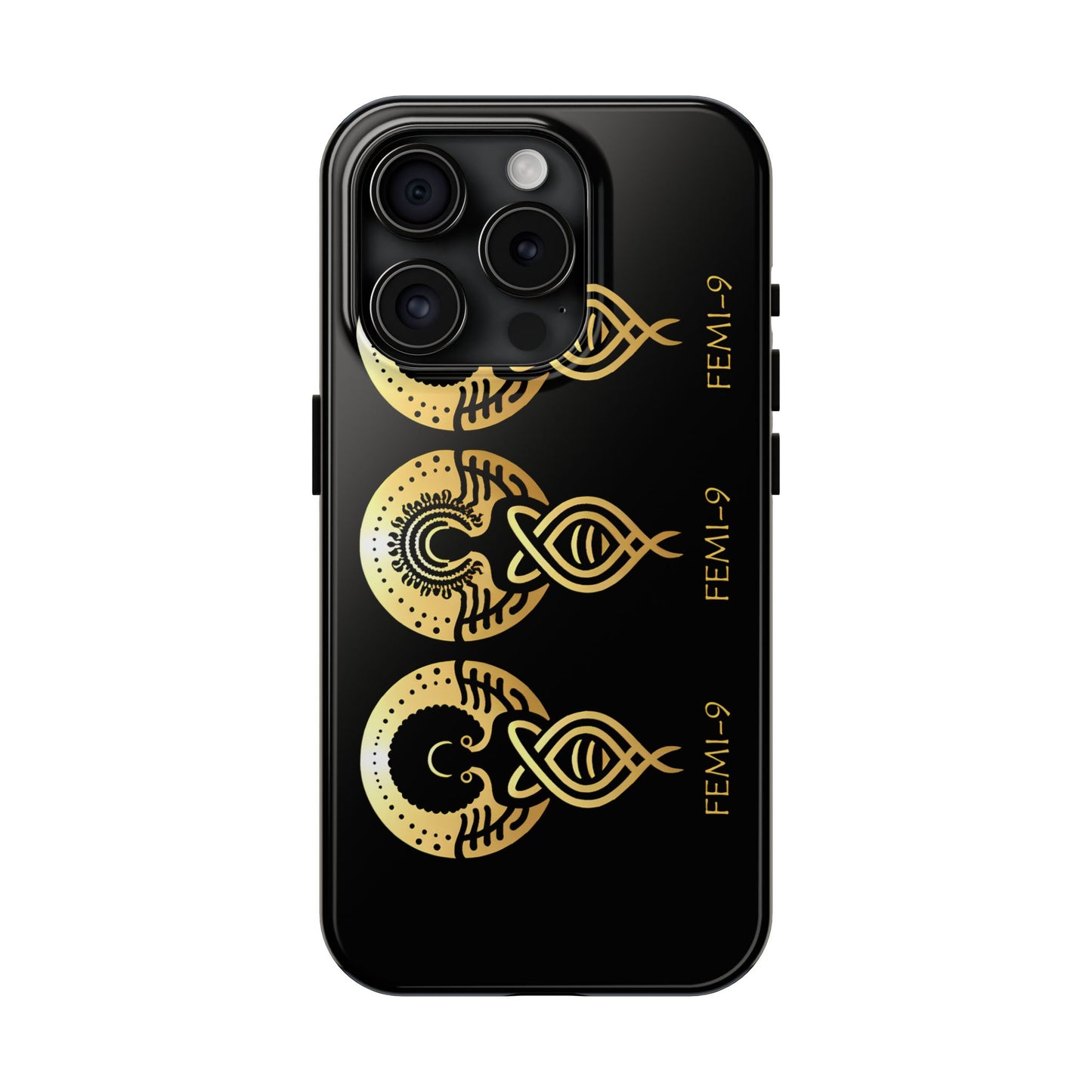 Phone Cases - Divine Femi-999 Design for a Touch of Class (black/gold)