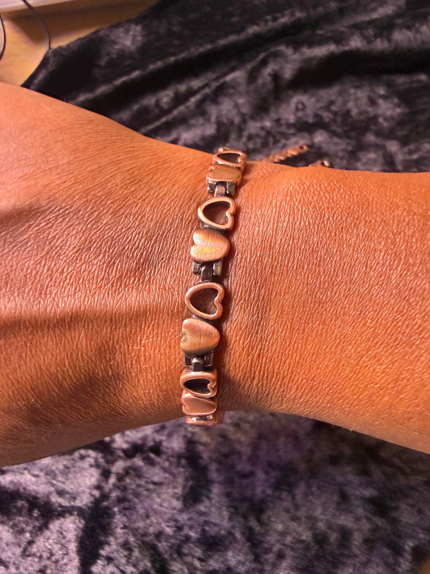 Sacred Hearts Copper Magnetic Bracelet — 9 Inch