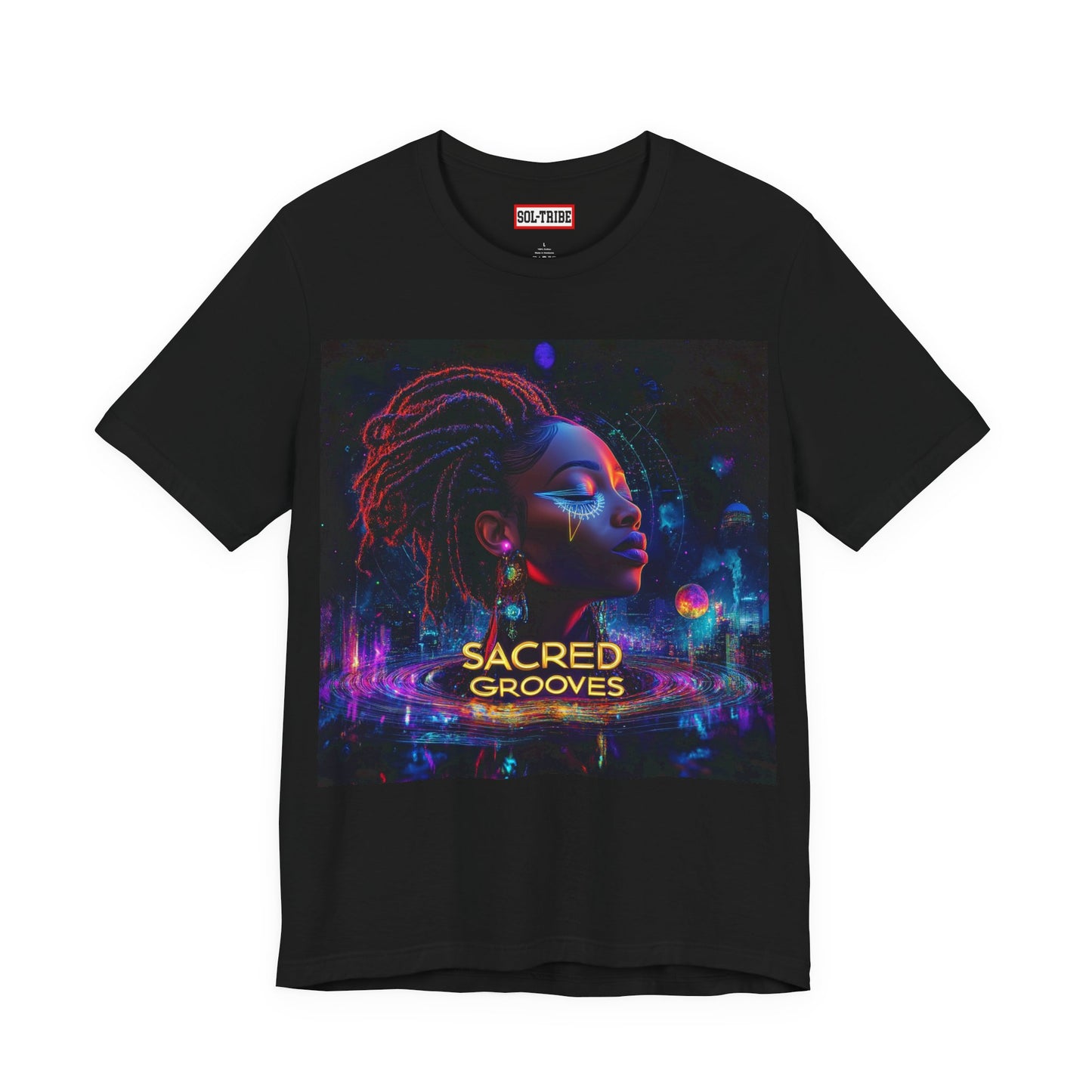 T‑Shirt — "Sacred Grooves" Neon BeatniX Graphic Tee