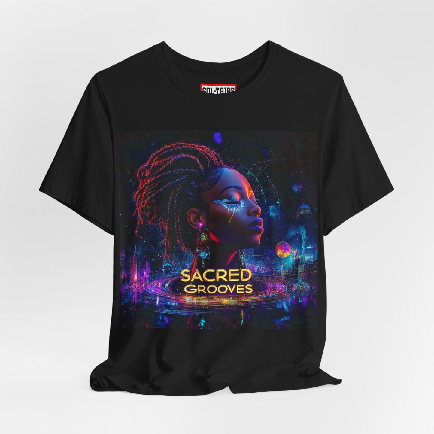 T‑Shirt — "Sacred Grooves" Neon BeatniX Graphic Tee