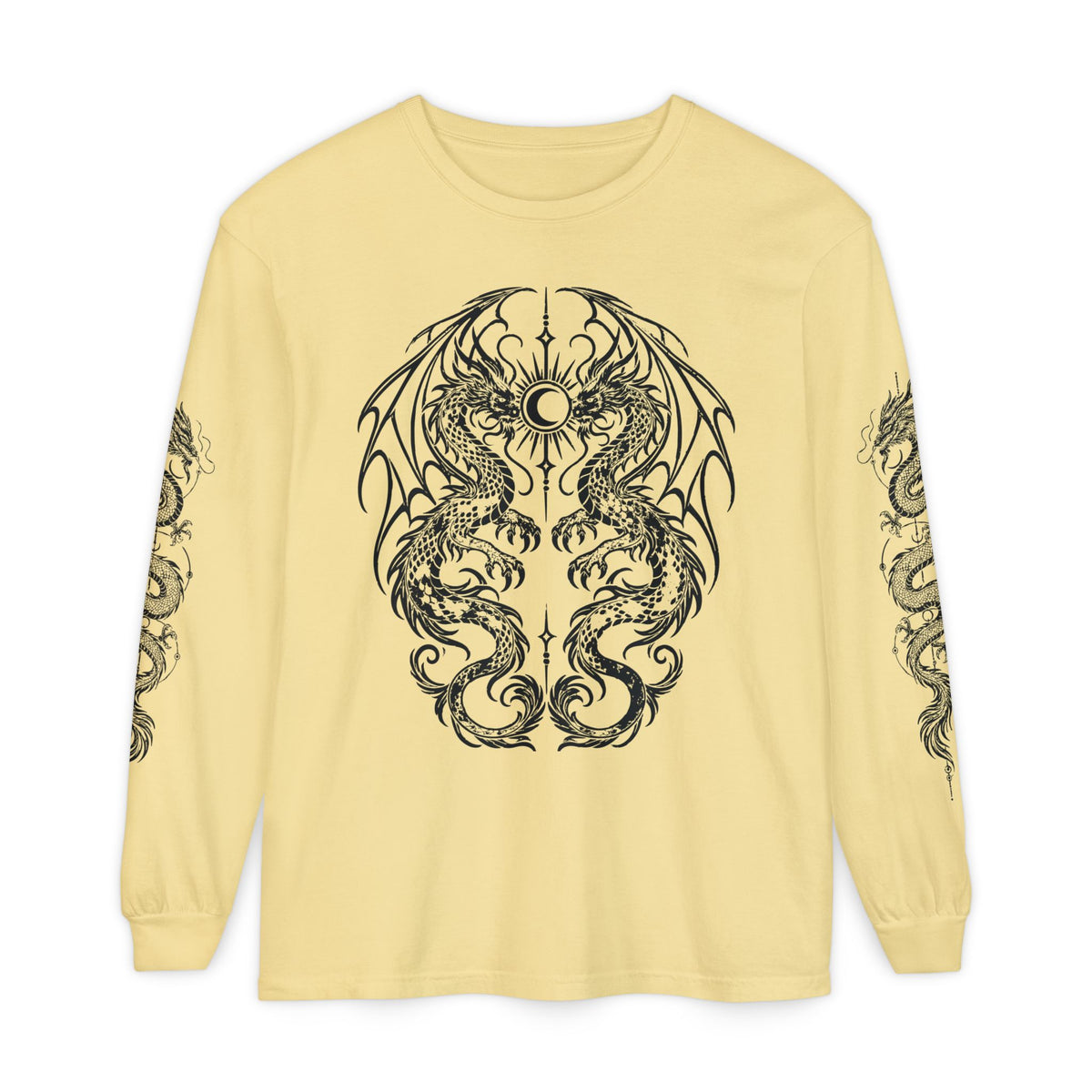 Unisex Twin Dragon Long Sleeve Tee