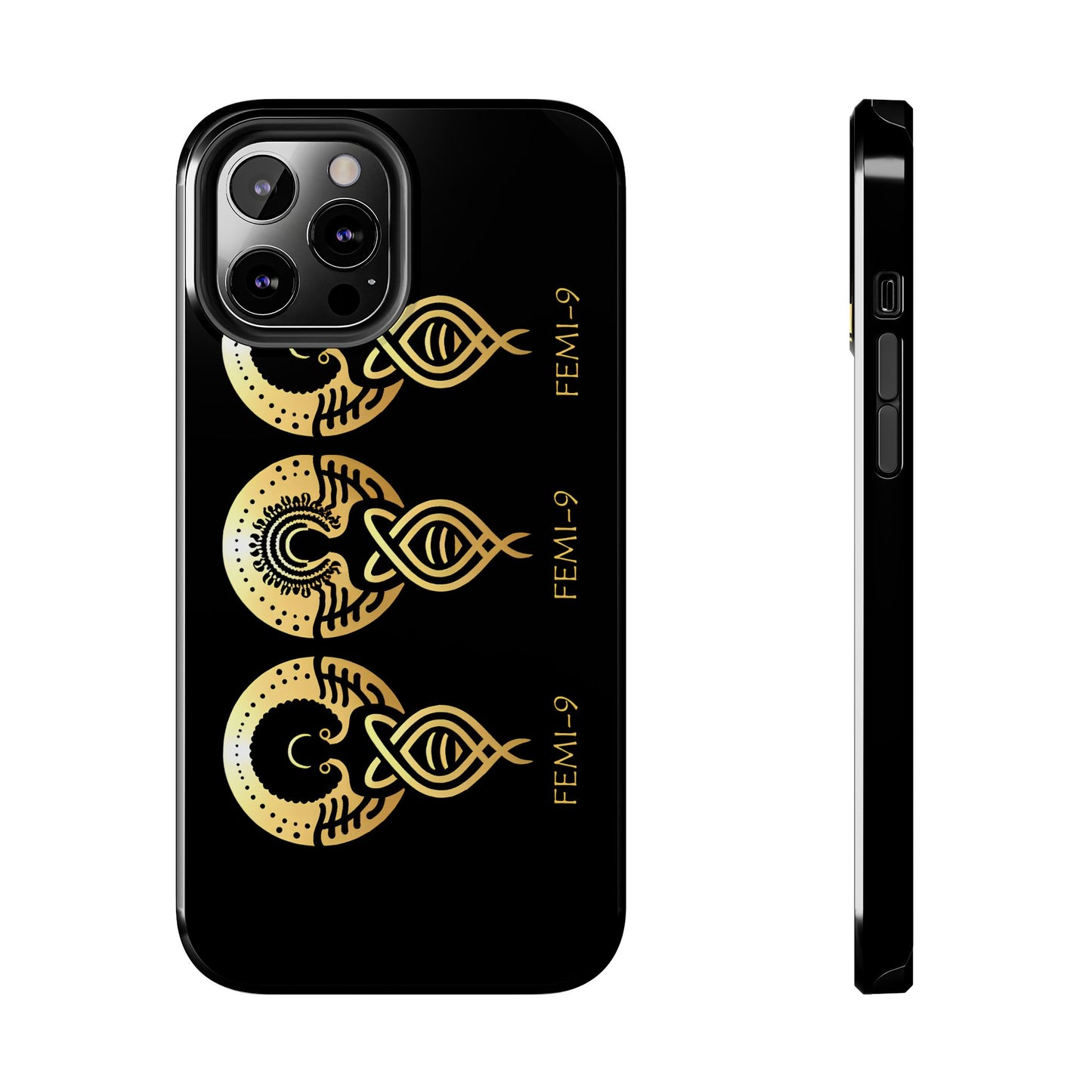 Phone Cases - Divine Femi-999 Design for a Touch of Class (black/gold)