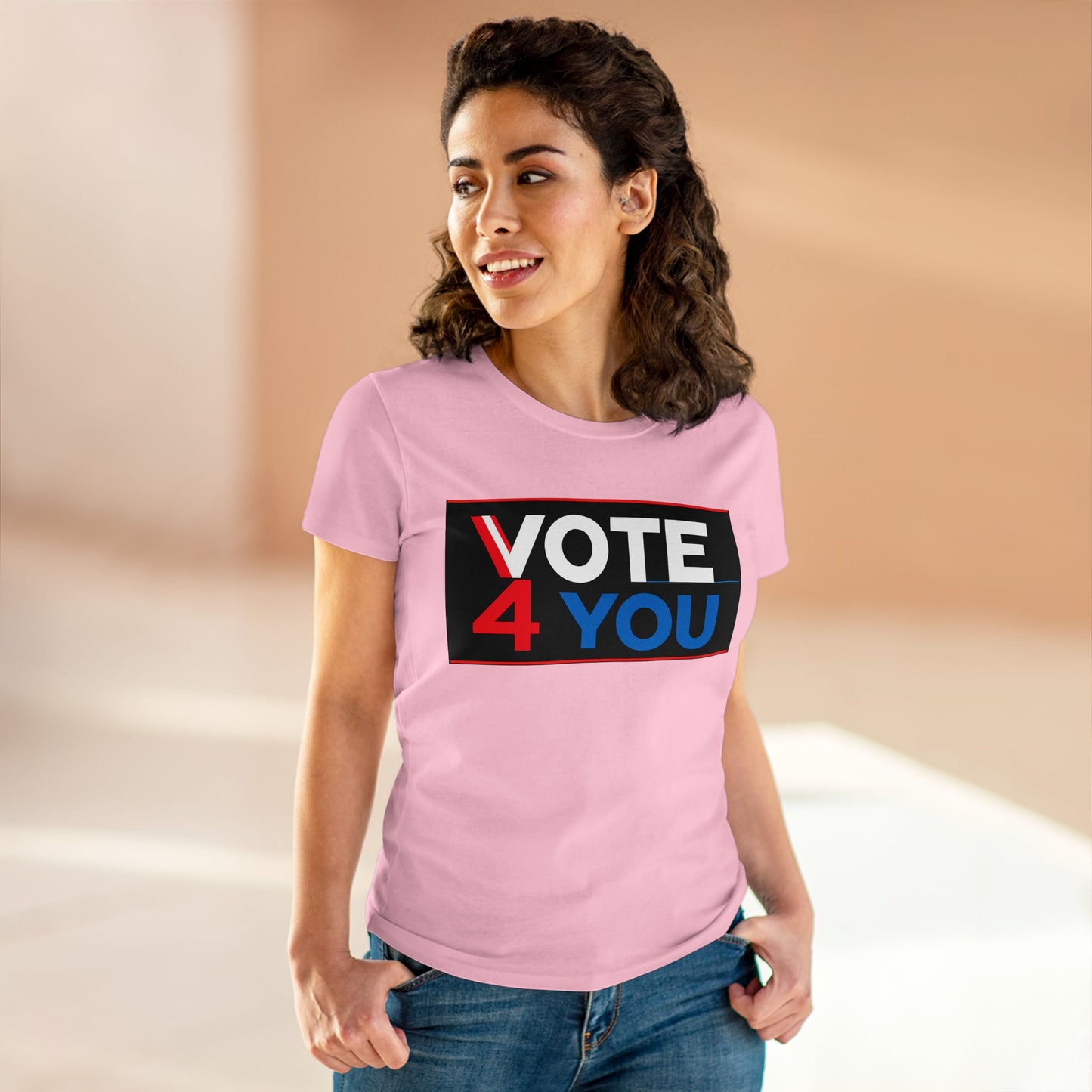 VOTE 4 YOU Women's Midweight Cotton Tee