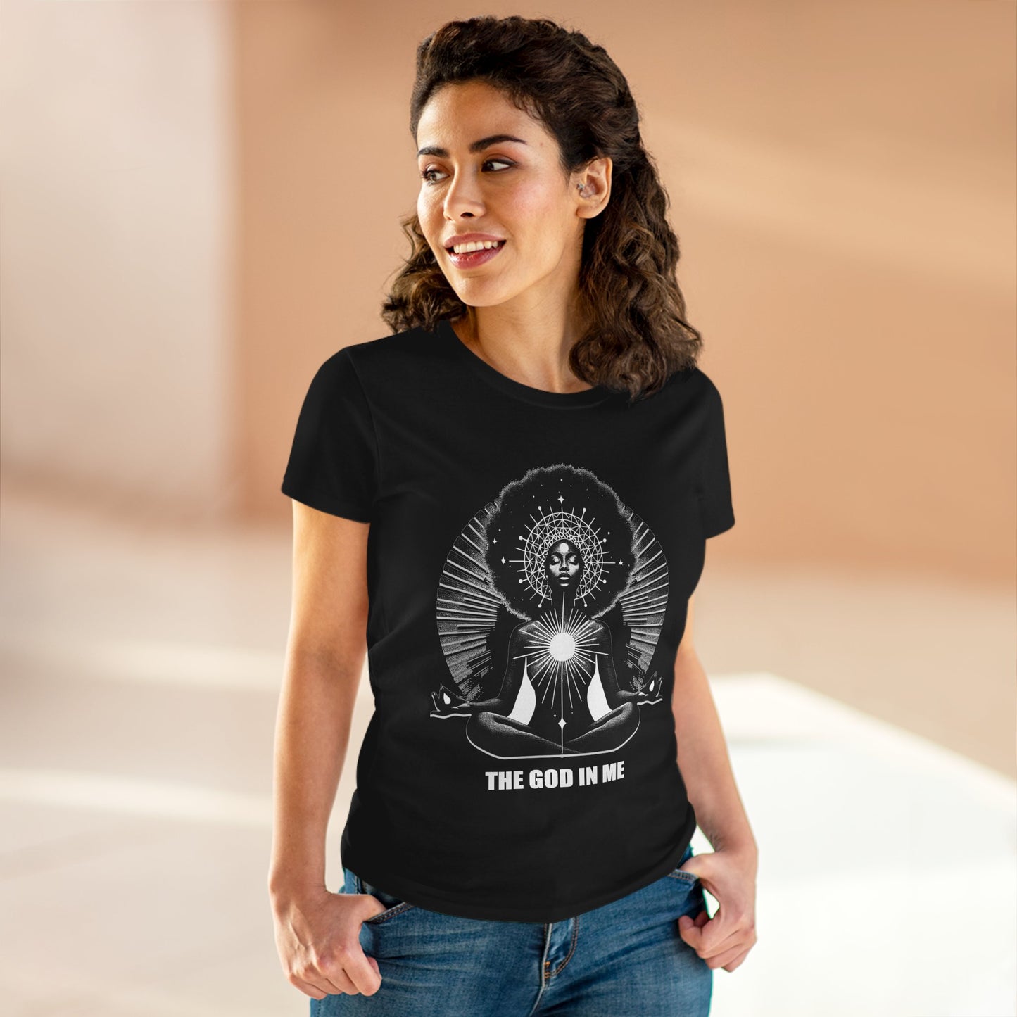 THE GOD IN ME Women's Midweight Cotton Tee