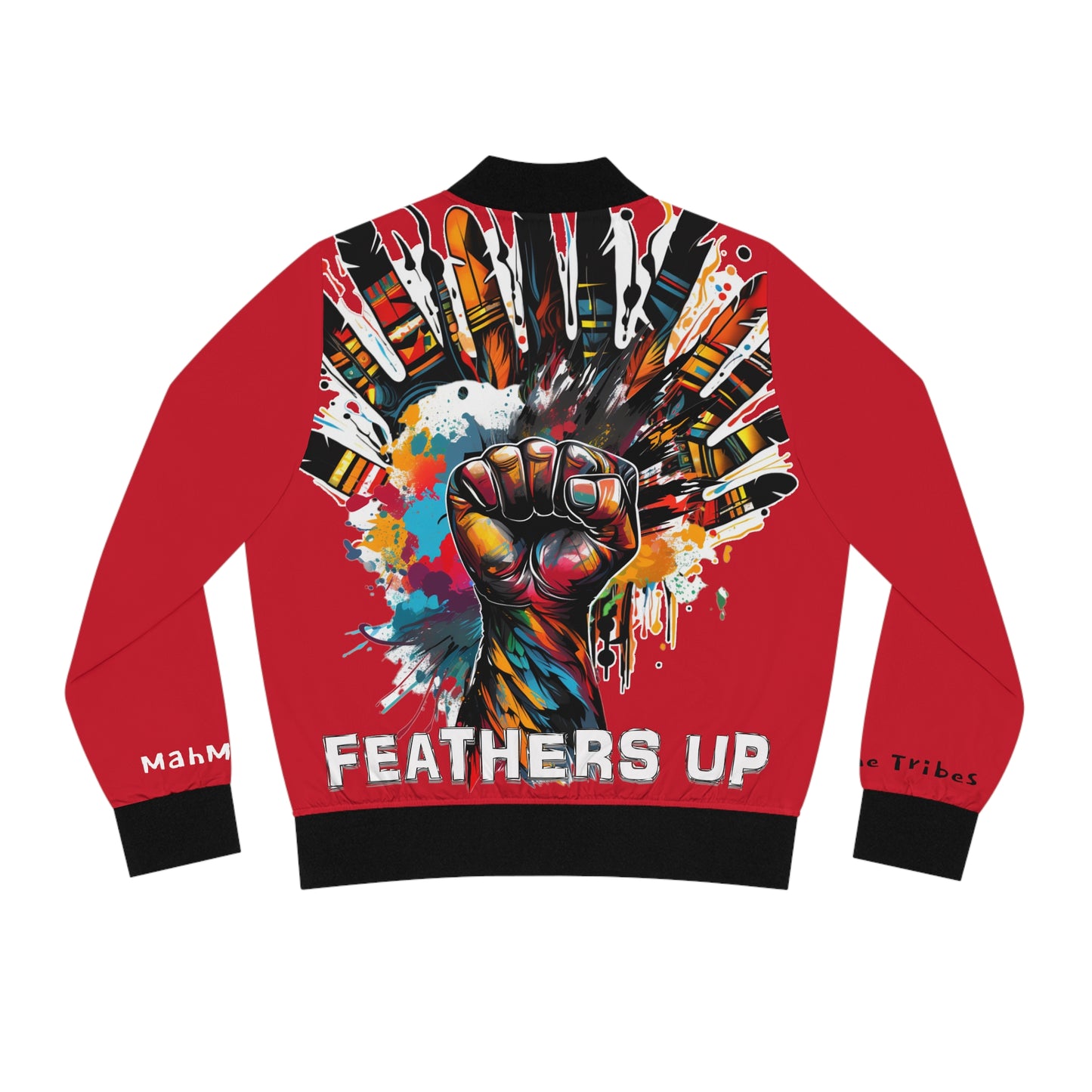 Feathers Up! (Red) Baby Girl Bomber Jacket