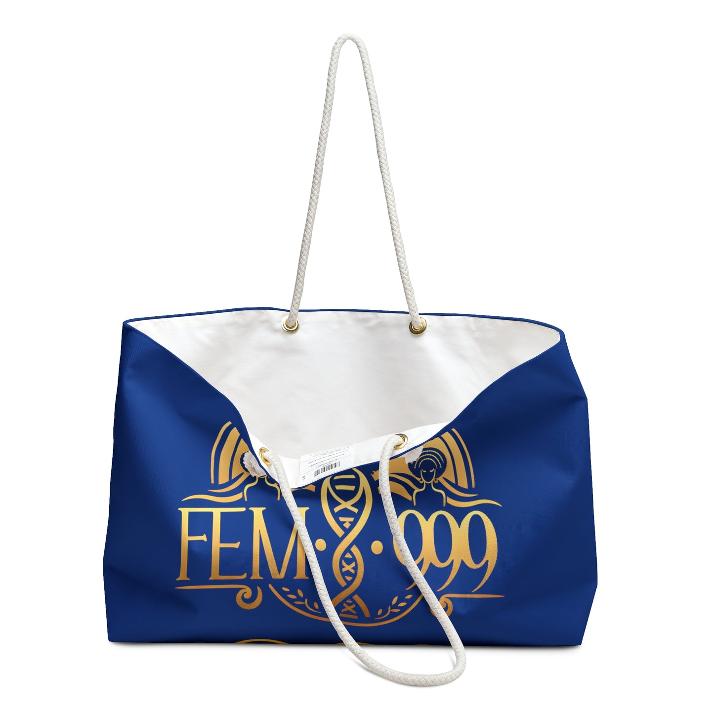 Femi-999 SEAL LOGO Oversized Blue Tote Bag