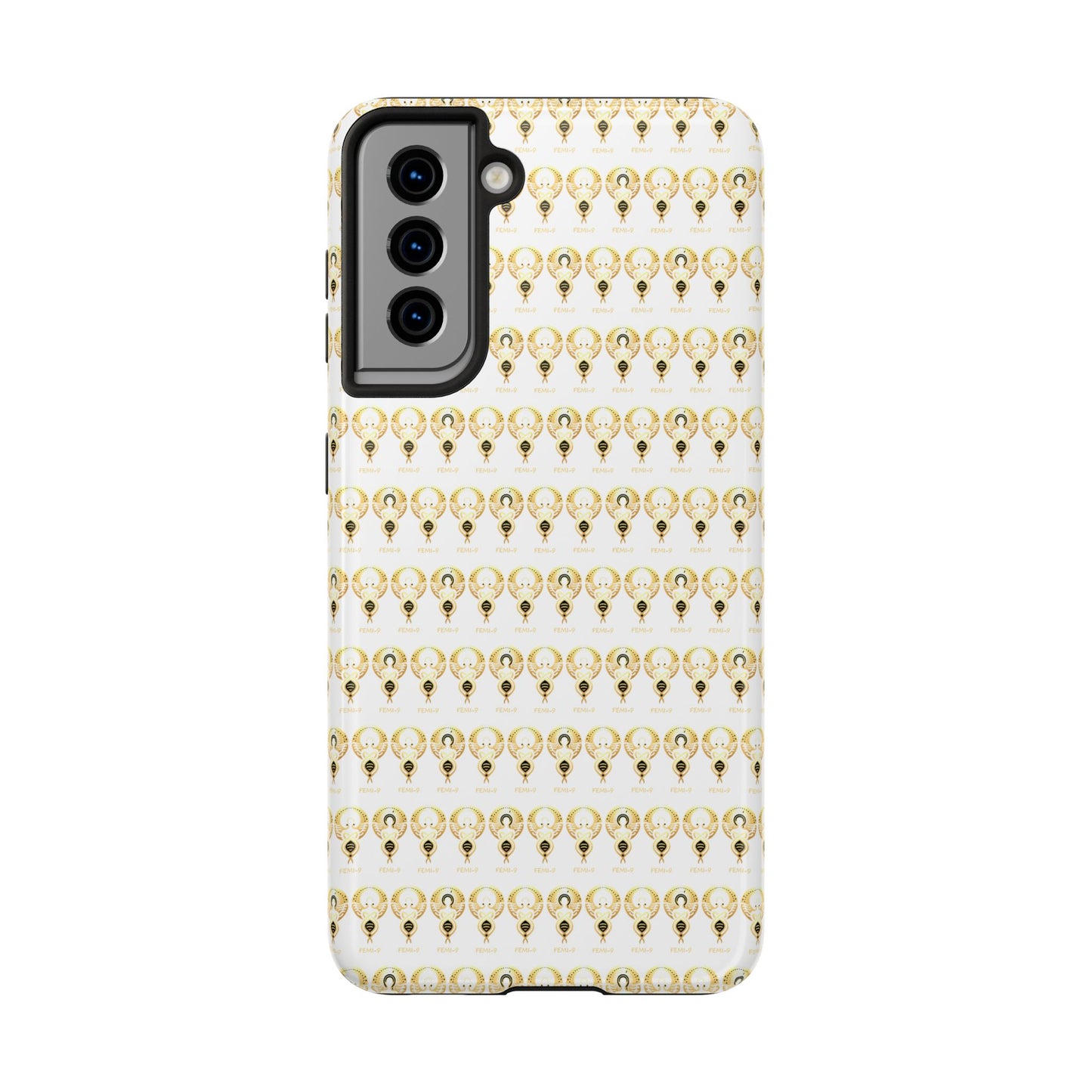 Phone Cases - Divine Femi-999 Design for a Touch of Class (white/gold)