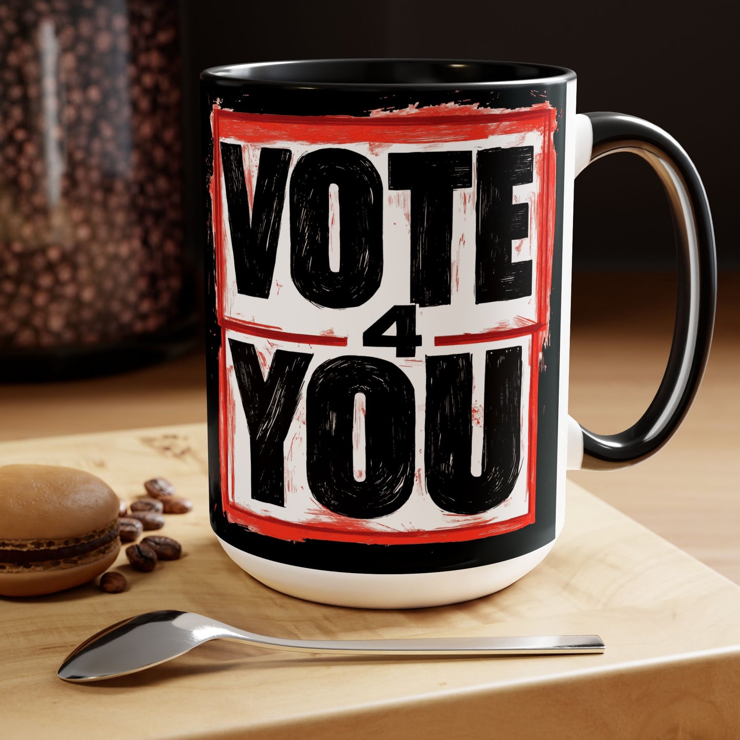 VOTE 4 YOU Two-Tone Coffee Mugs, 15oz