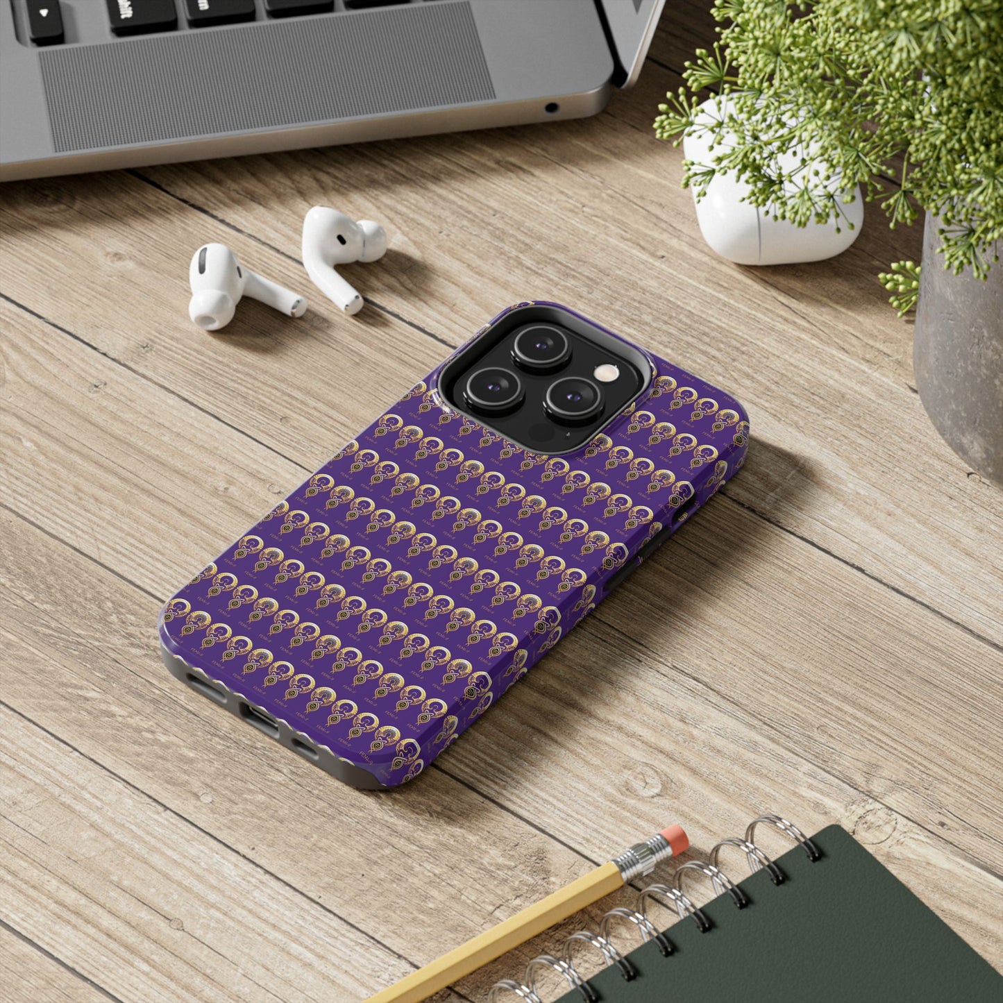 Phone Cases - Divine Femi-999 Design for a Touch of Class (PURPLE/GOLD)