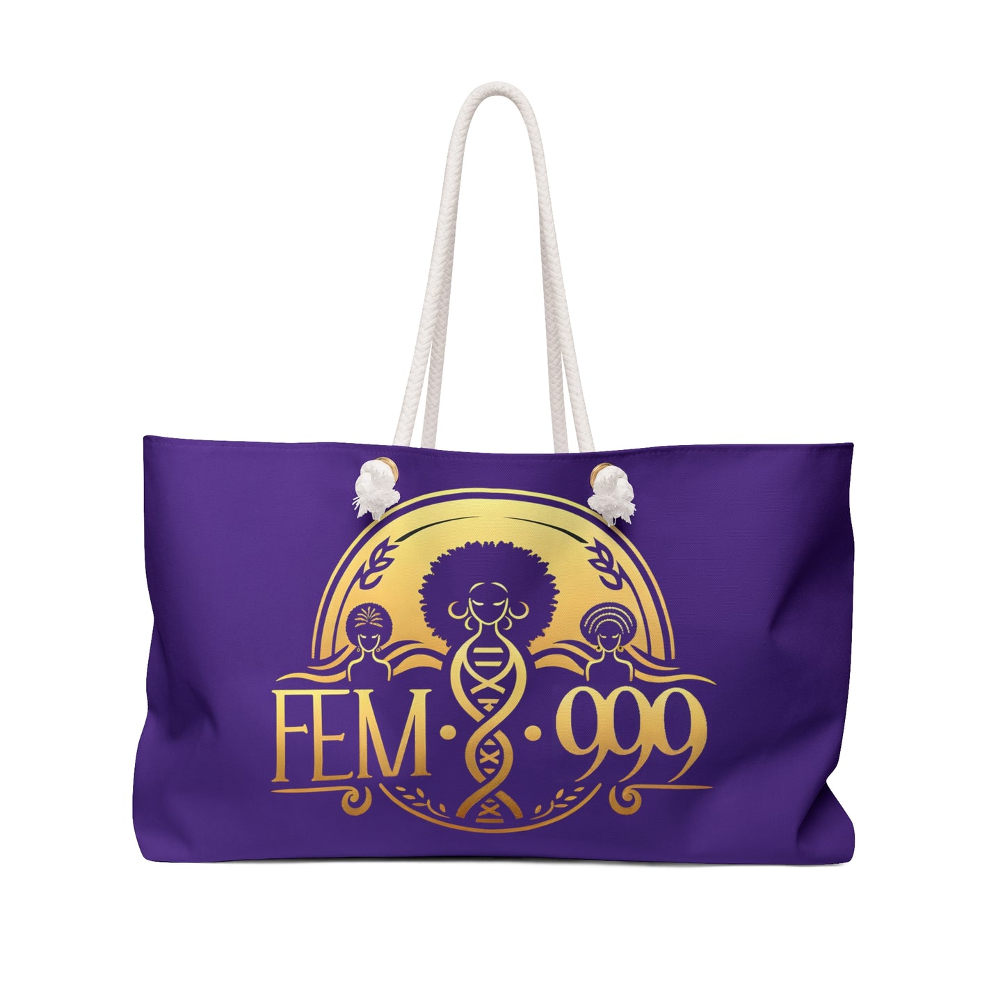 Femi-999 SEAL LOGO Oversized Tote Purple Bag