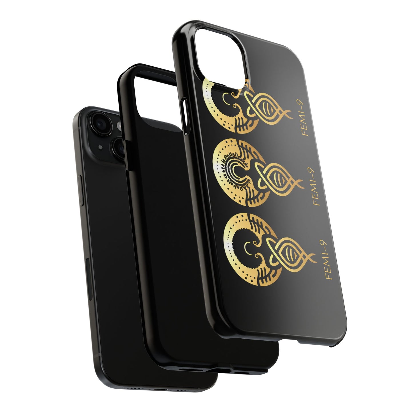 Phone Cases - Divine Femi-999 Design for a Touch of Class (black/gold)