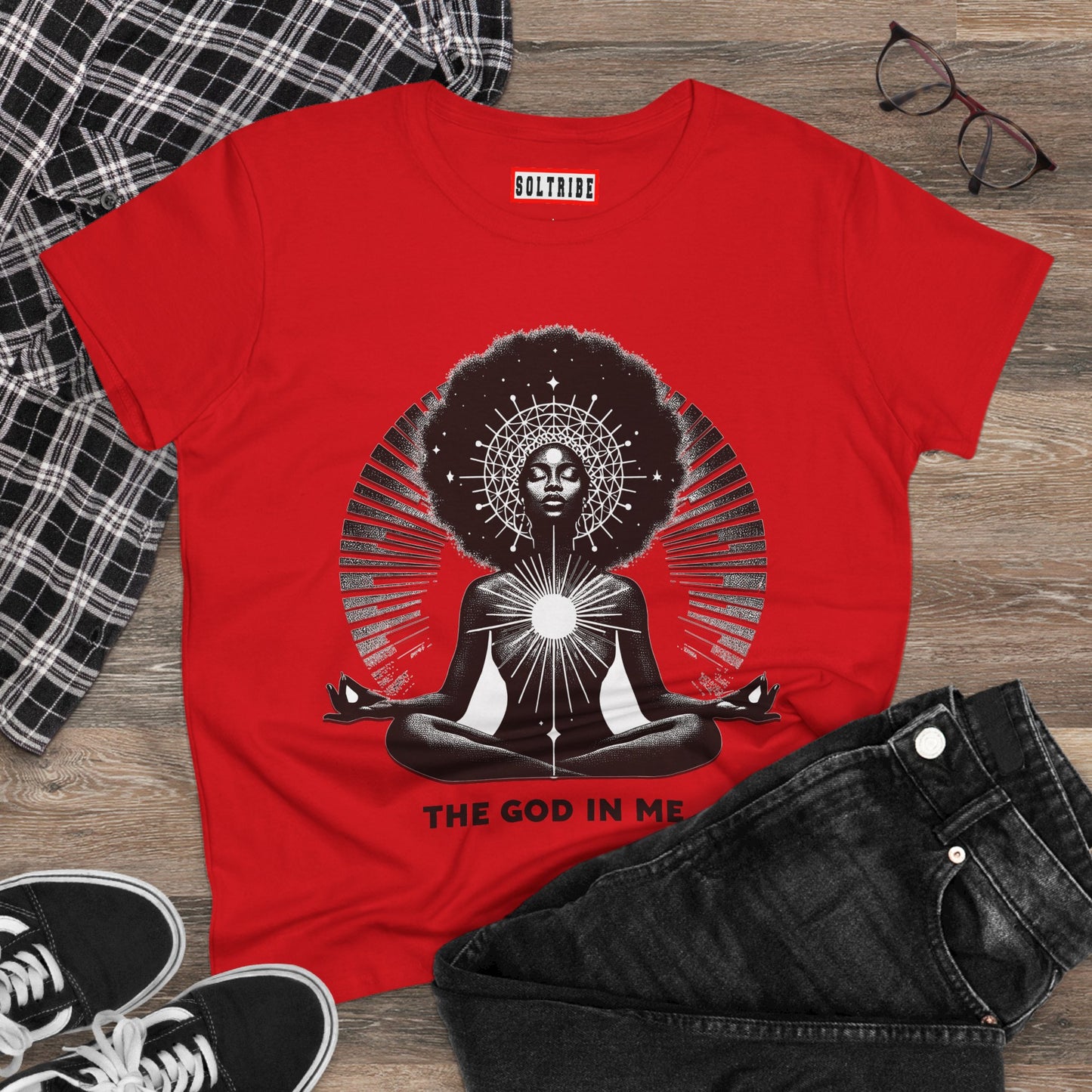 THE GOD IN ME Women's Midweight Cotton Tee