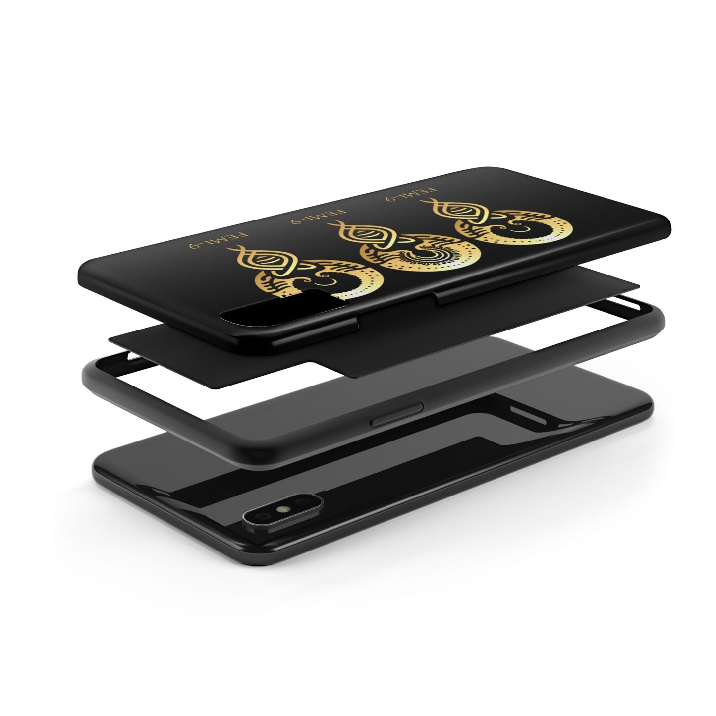 Phone Cases - Divine Femi-999 Design for a Touch of Class (black/gold)