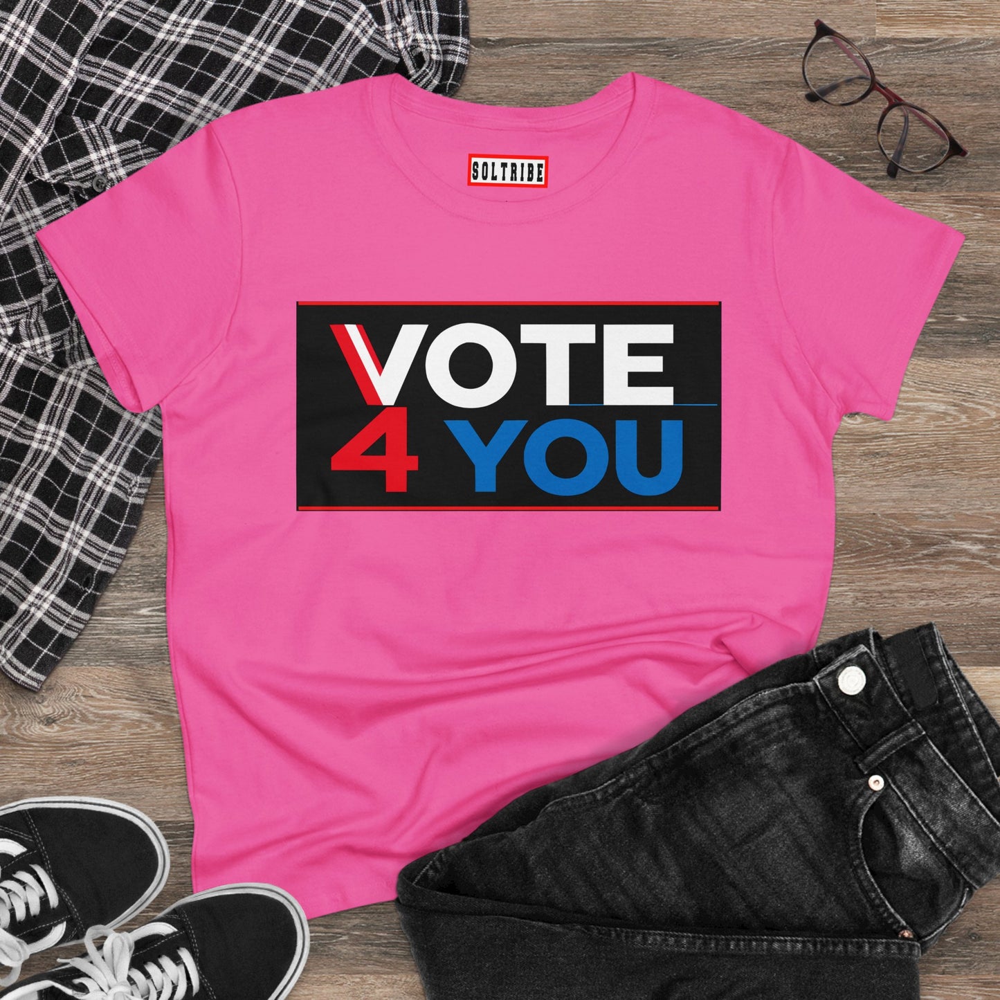 VOTE 4 YOU Women's Midweight Cotton Tee