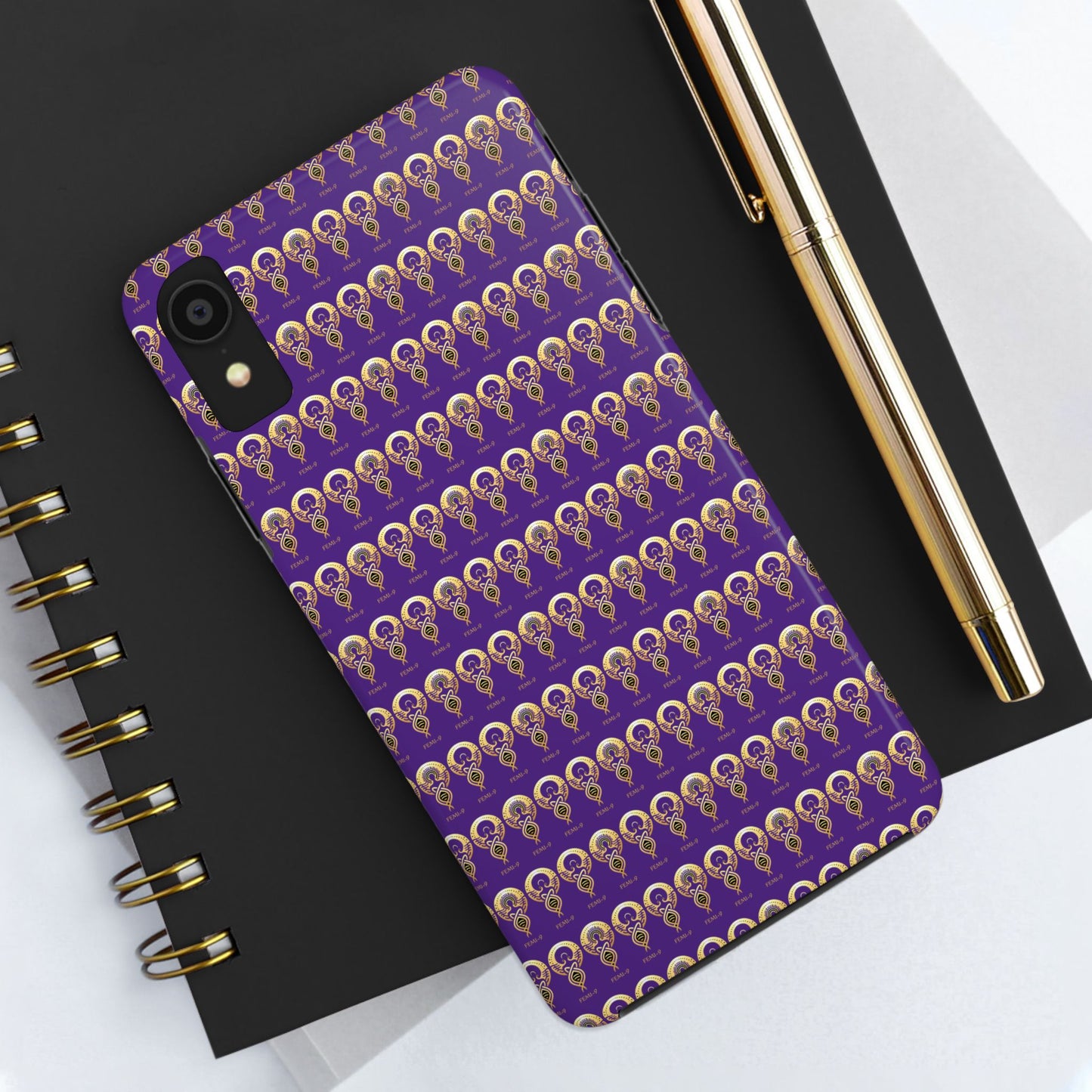 Phone Cases - Divine Femi-999 Design for a Touch of Class (PURPLE/GOLD)