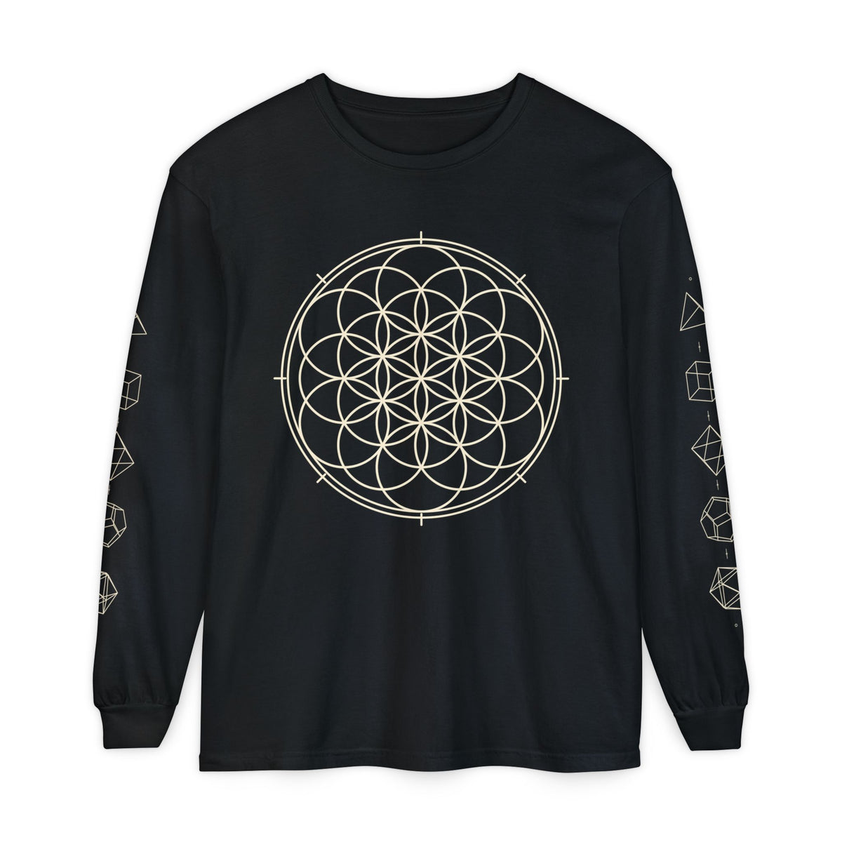Unisex Sacred Geometry Flower of Life Long Sleeve T-Shirt